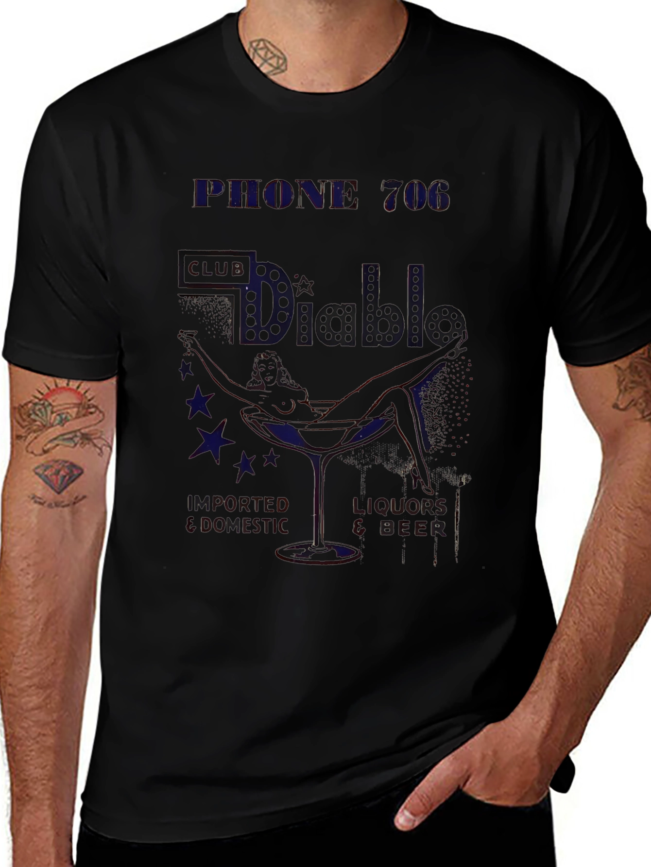 Phone 706 El Diablo Black Graphic Tee
