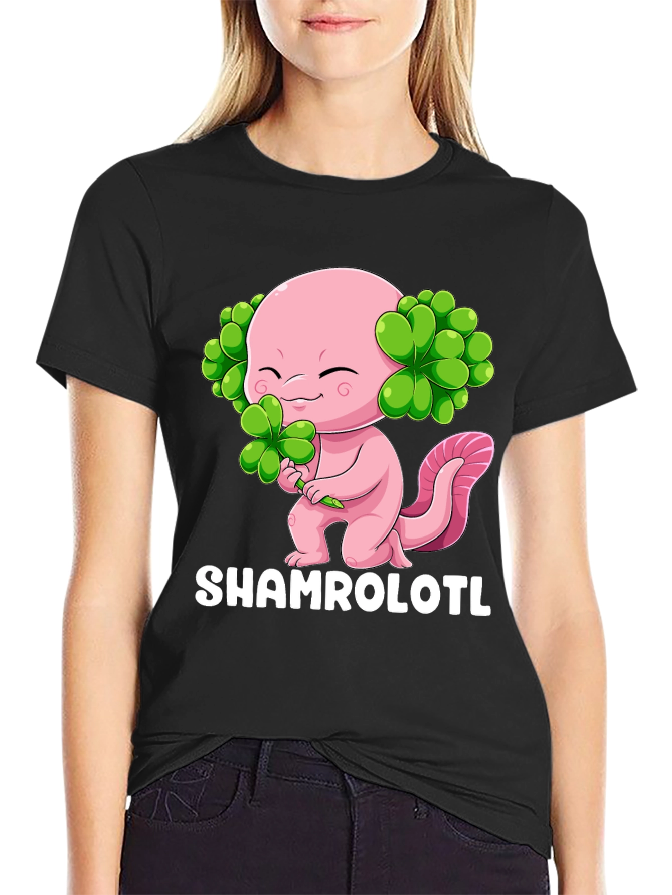 Shamrolotl T-Shirt - Lucky Axolotl St. Patricks Day