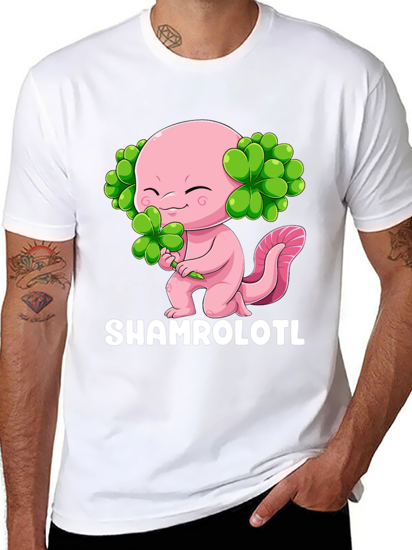 Shamrolotl T-Shirt - Lucky Axolotl St. Patricks Day