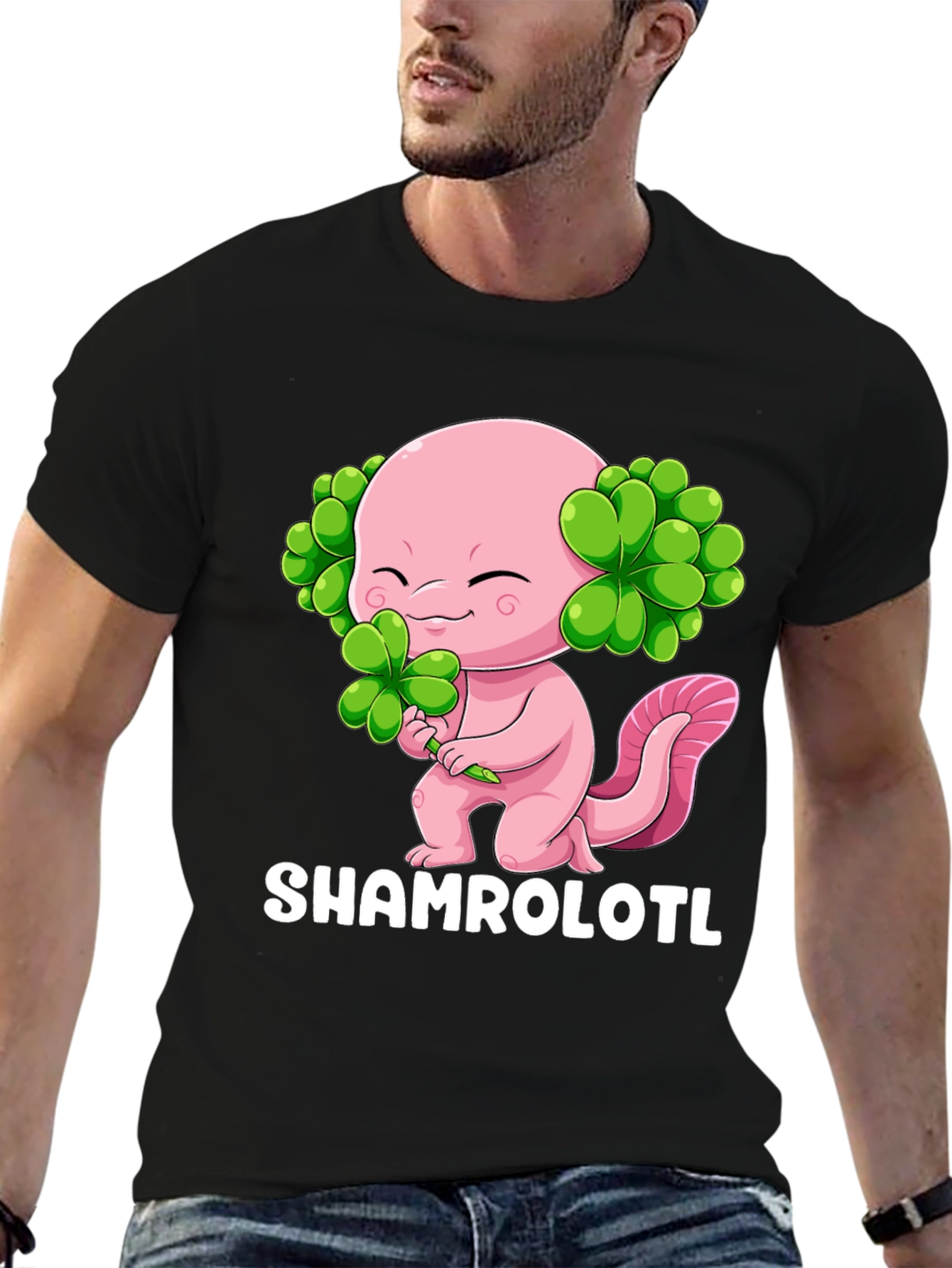 Shamrolotl T-Shirt - Lucky Axolotl St. Patricks Day