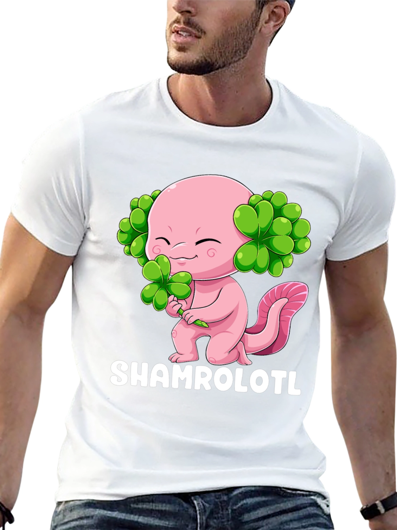 Shamrolotl T-Shirt - Lucky Axolotl St. Patricks Day