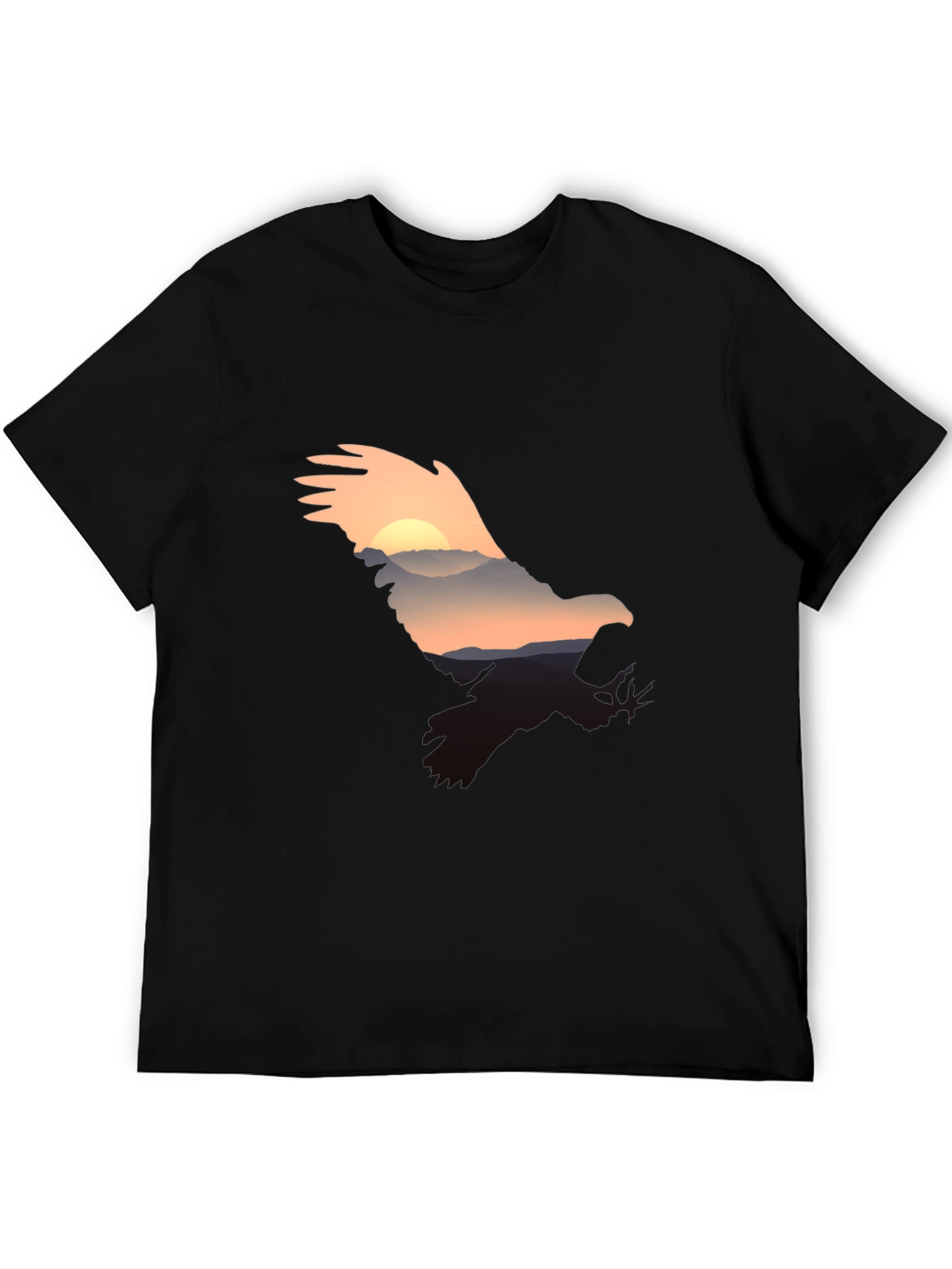 Eagle Sunset Graphic Tee - Mens Black T-Shirt
