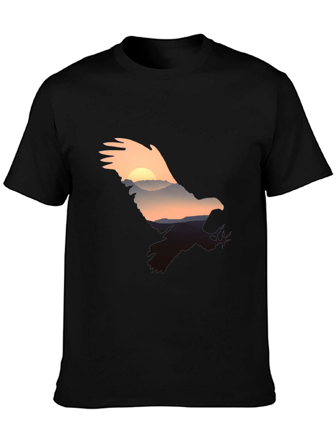 Eagle Sunset Graphic Tee - Mens Black T-Shirt