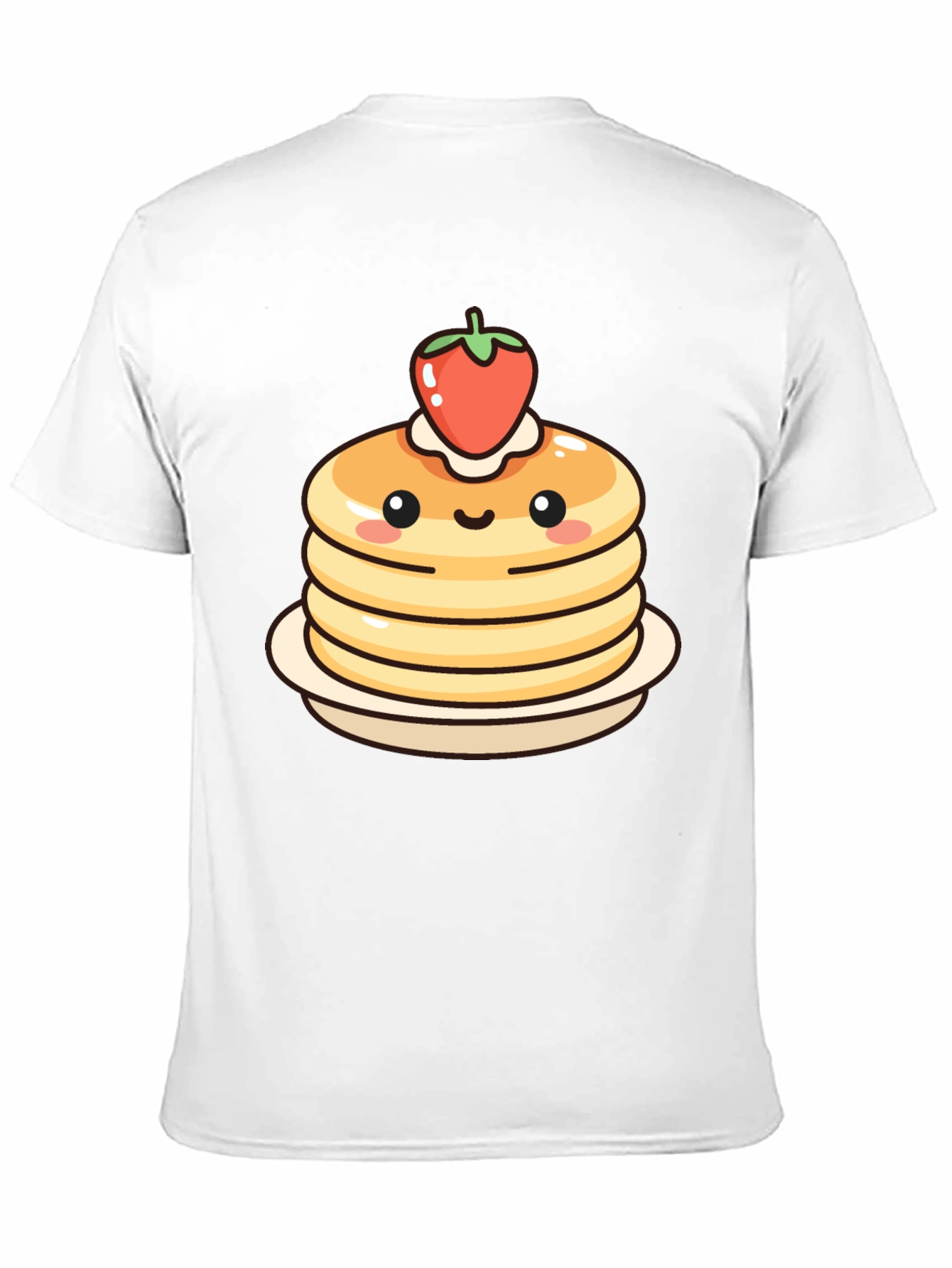 Cute Pancake Stack Graphic Tee - Black