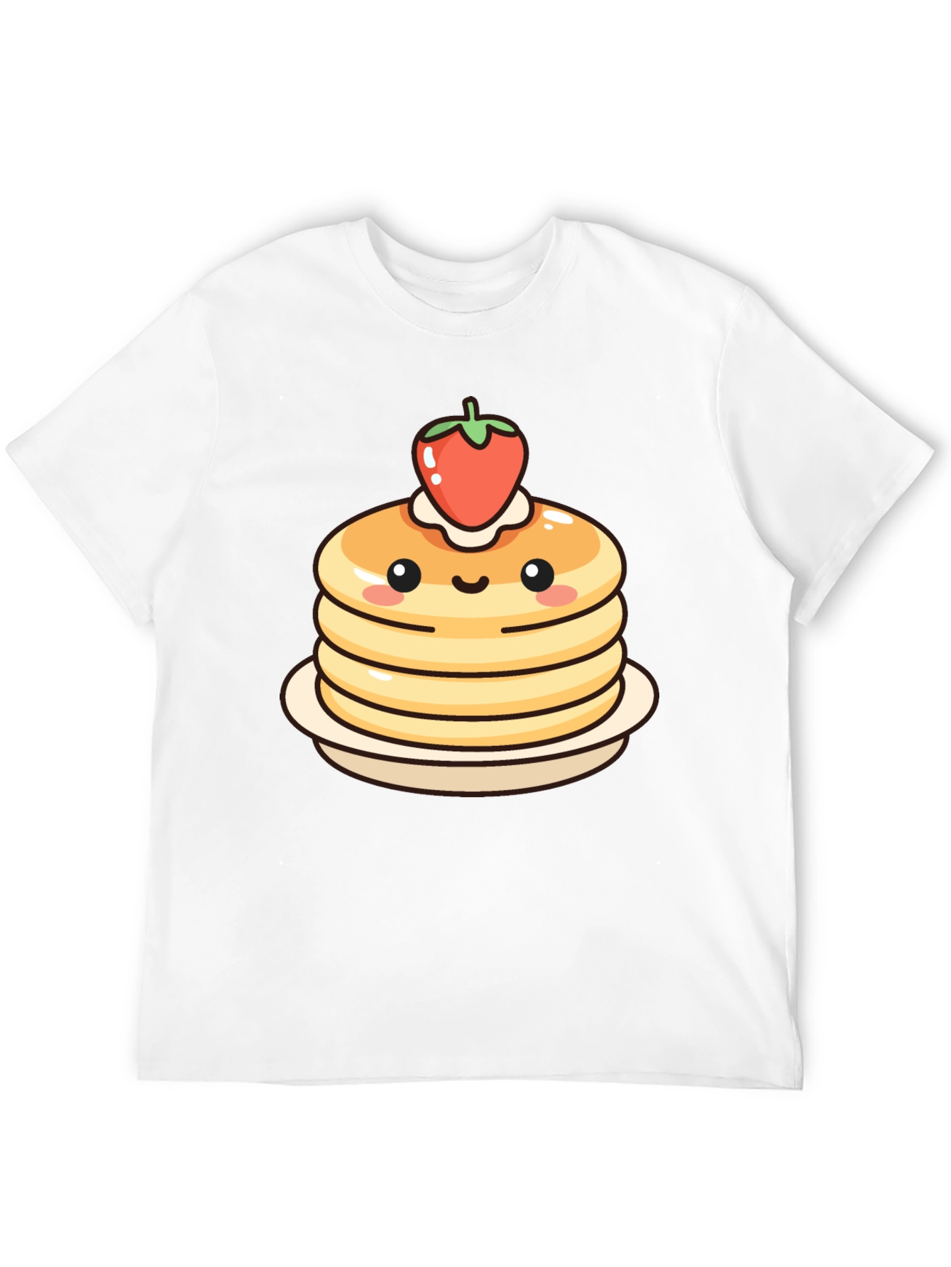 Cute Pancake Stack Graphic Tee - Black