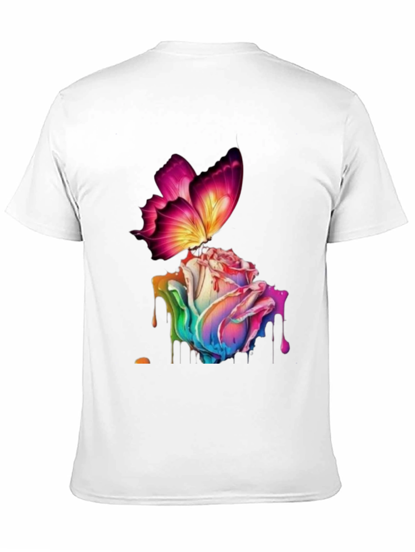 Butterfly Rose Graphic Black T-Shirt