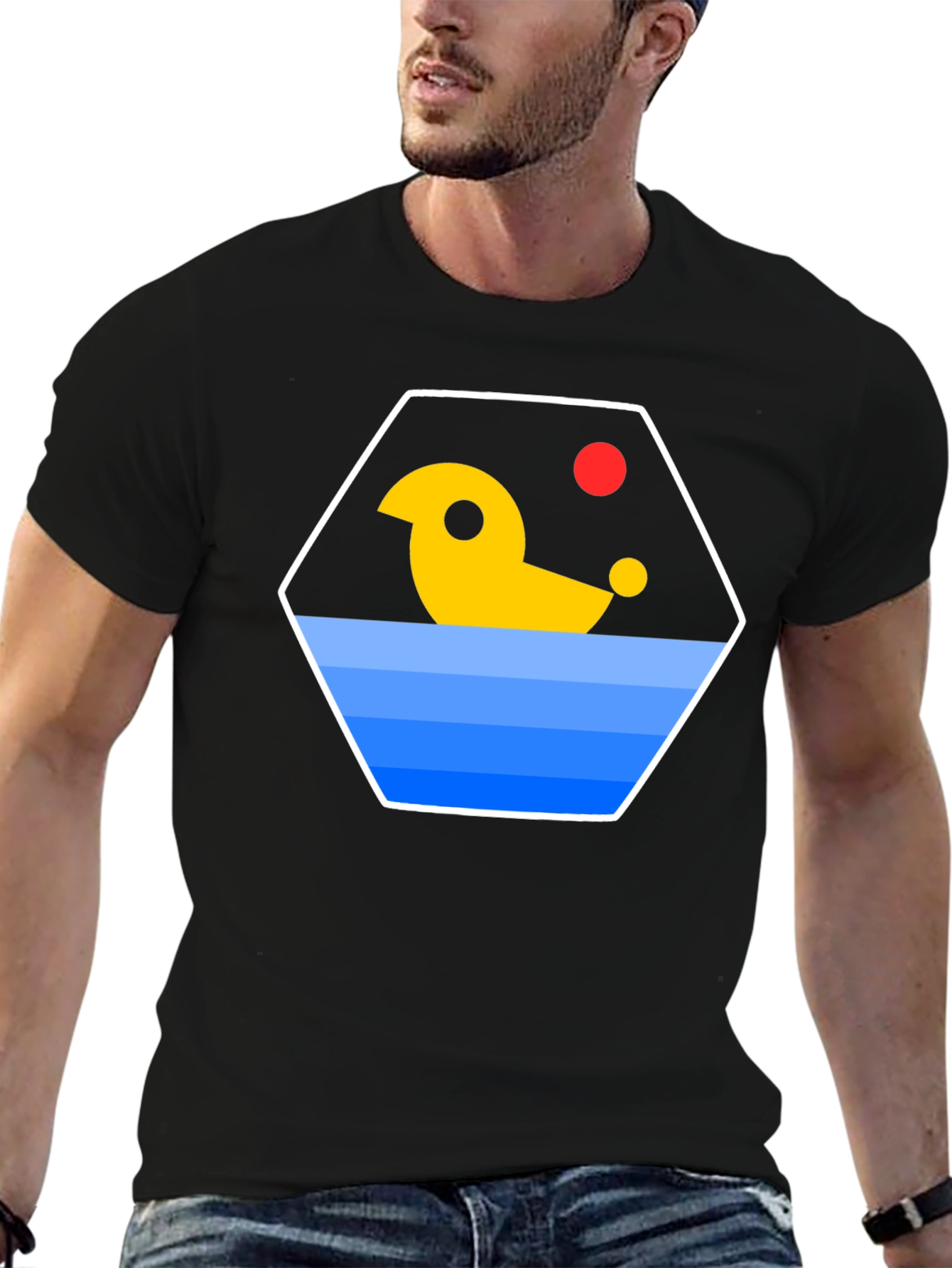 Abstract Duck Graphic T-Shirt