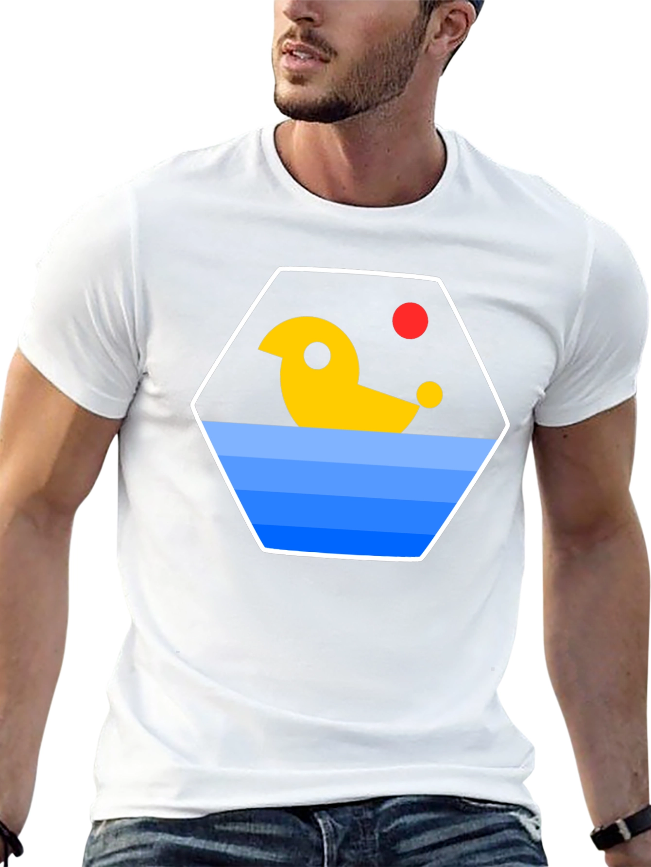 Abstract Duck Graphic T-Shirt