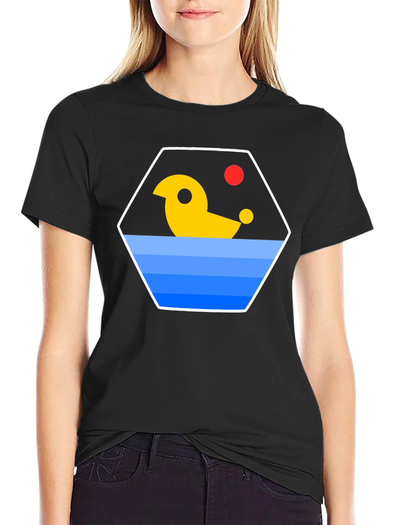 Abstract Duck Graphic T-Shirt