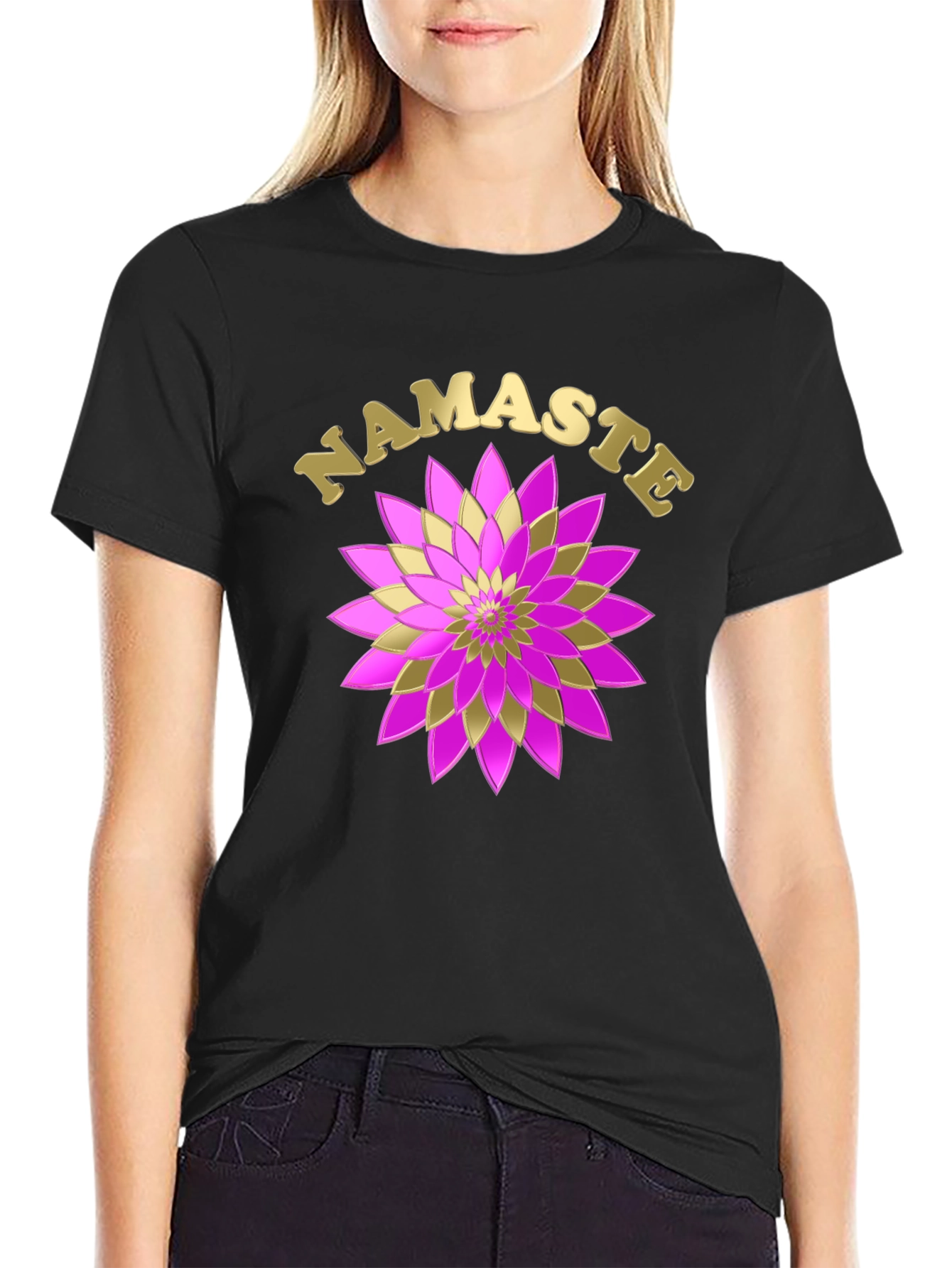Namaste Lotus Graphic T-Shirt