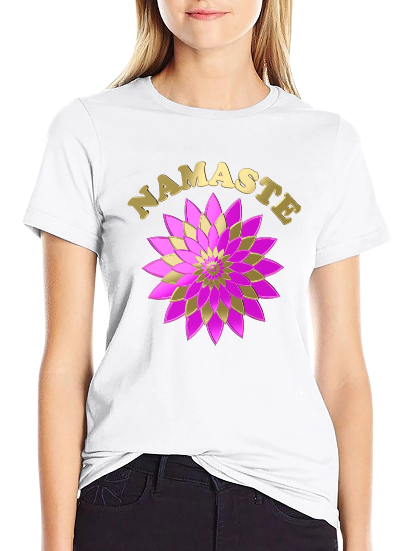 Namaste Lotus Graphic T-Shirt
