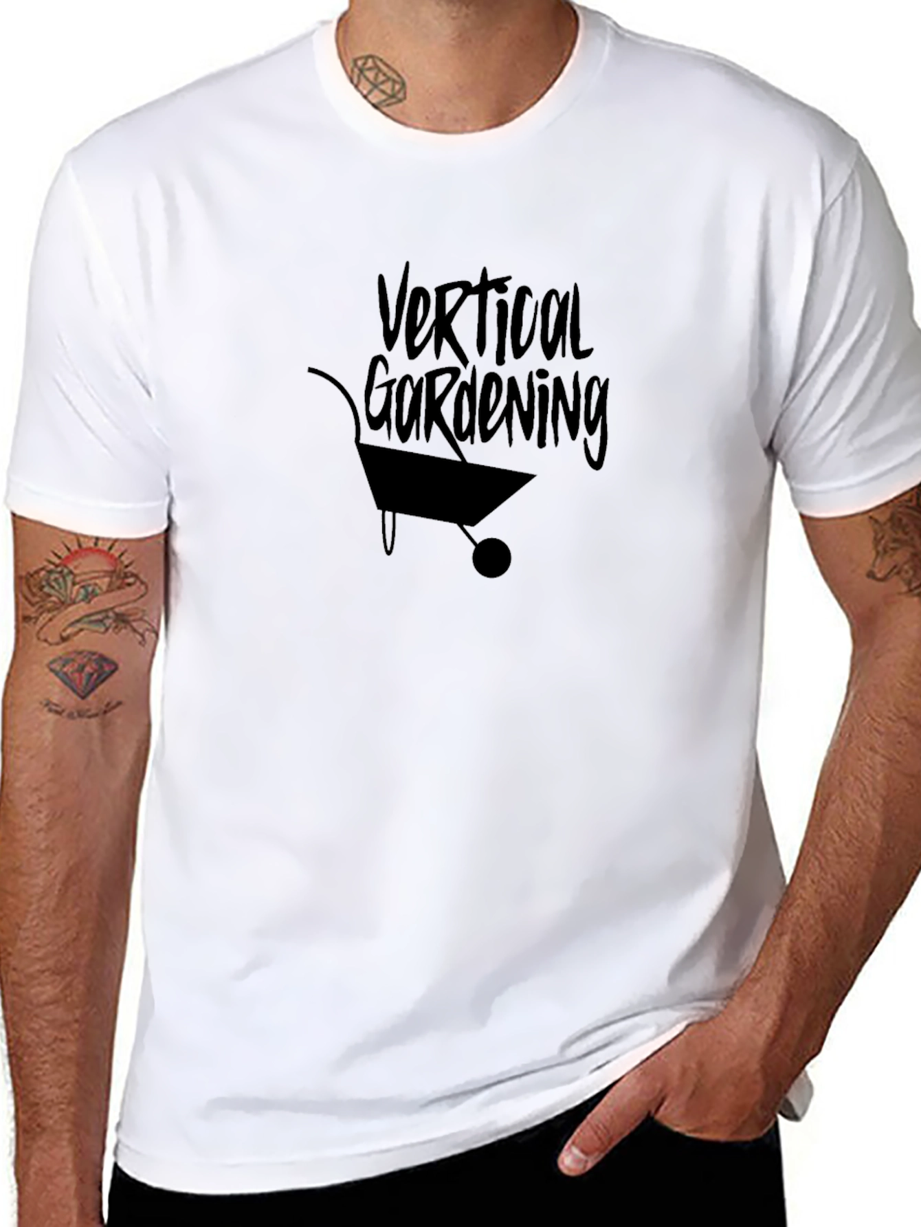 Vertical Gardening T-Shirt - Black Graphic Tee
