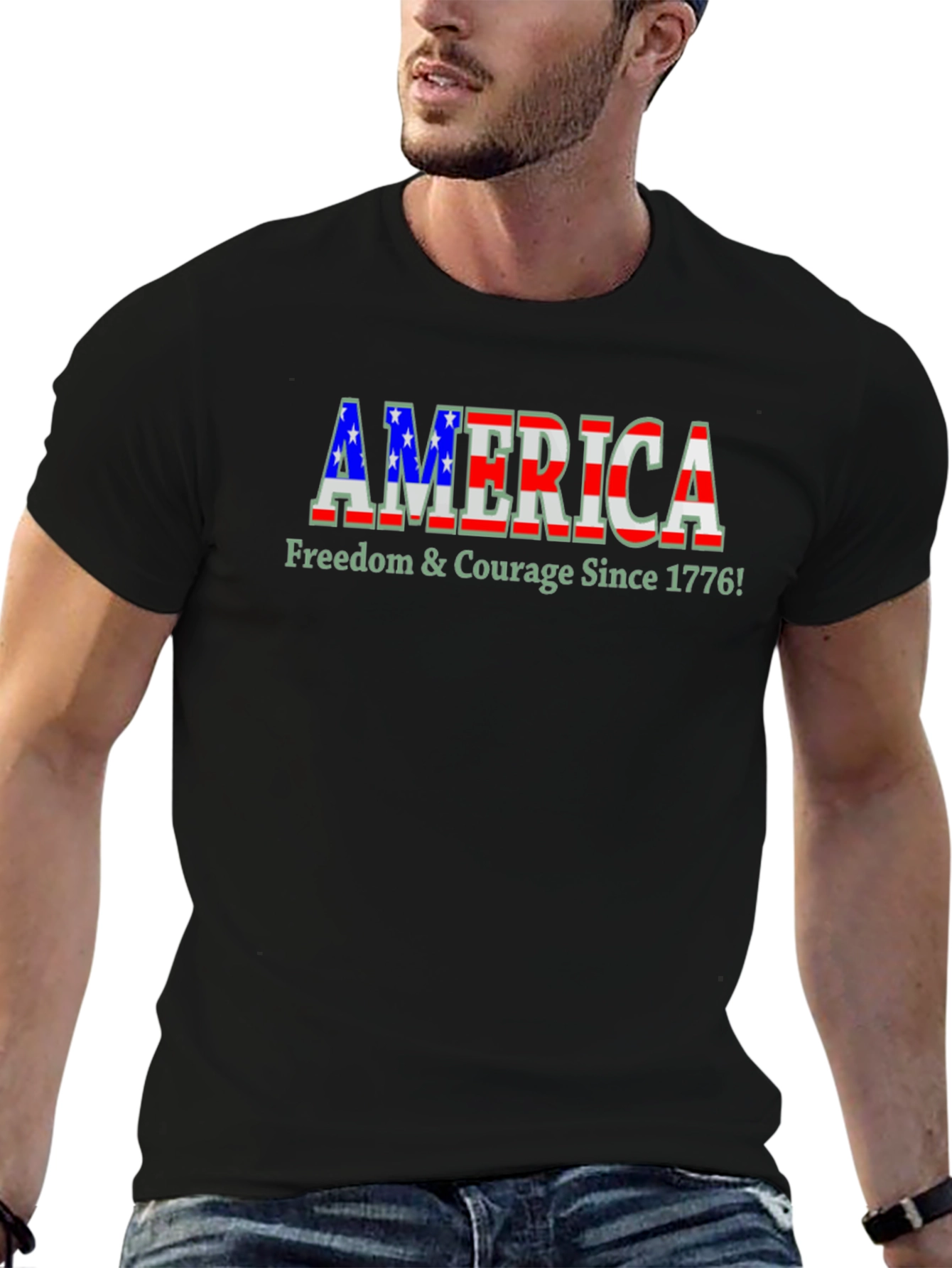 America Freedom & Courage Tee - Patriotic Style