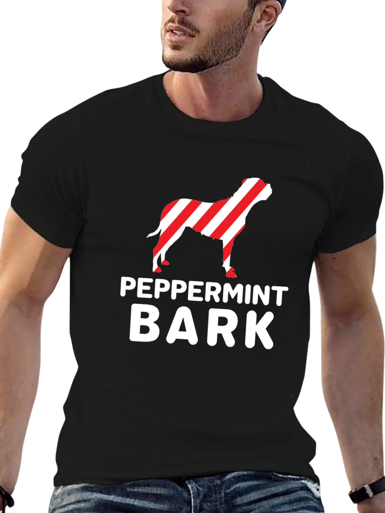 Peppermint Bark Dog T-Shirt - Christmas Holiday Tee