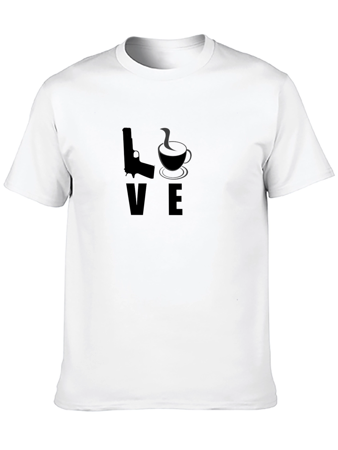 Gun and Wine T-Shirt - Black Cotton Graphic Tee