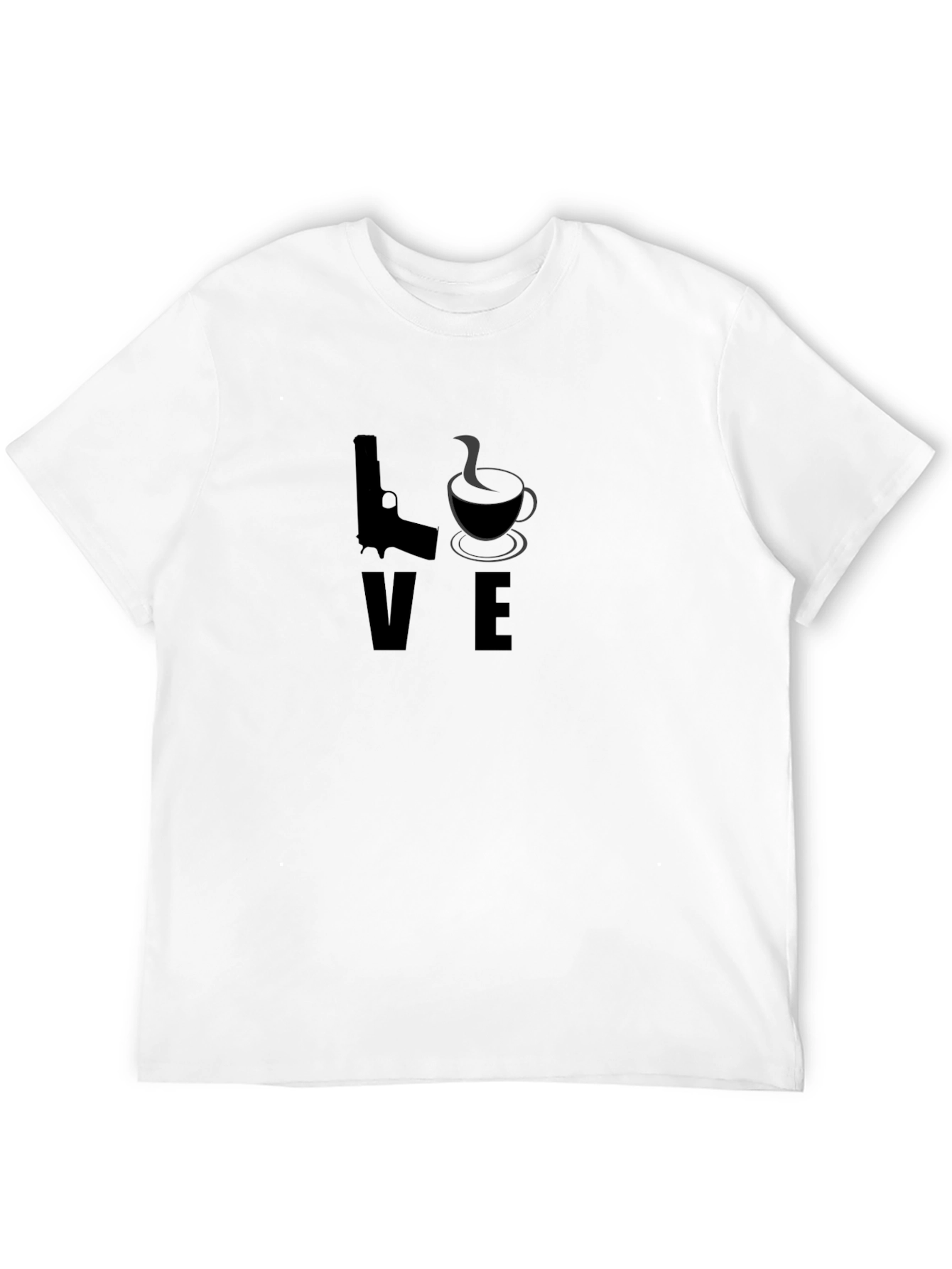 Gun and Wine T-Shirt - Black Cotton Graphic Tee