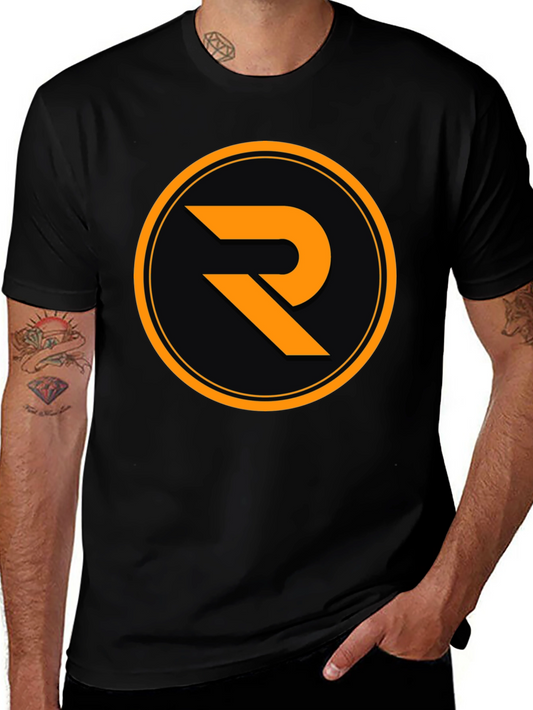 Black T-Shirt with Orange R Logo