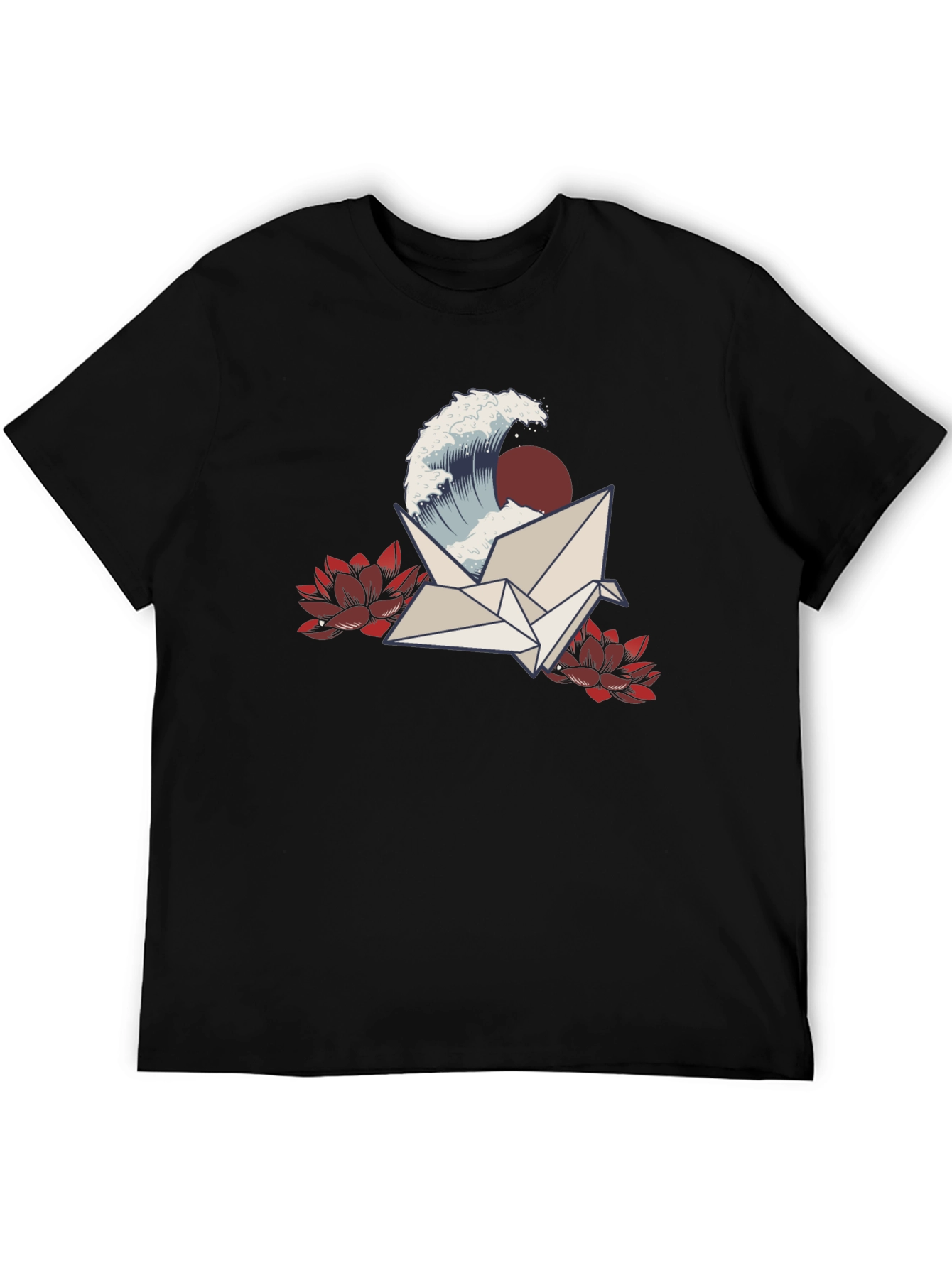 Crane Wave Graphic Tee - Black