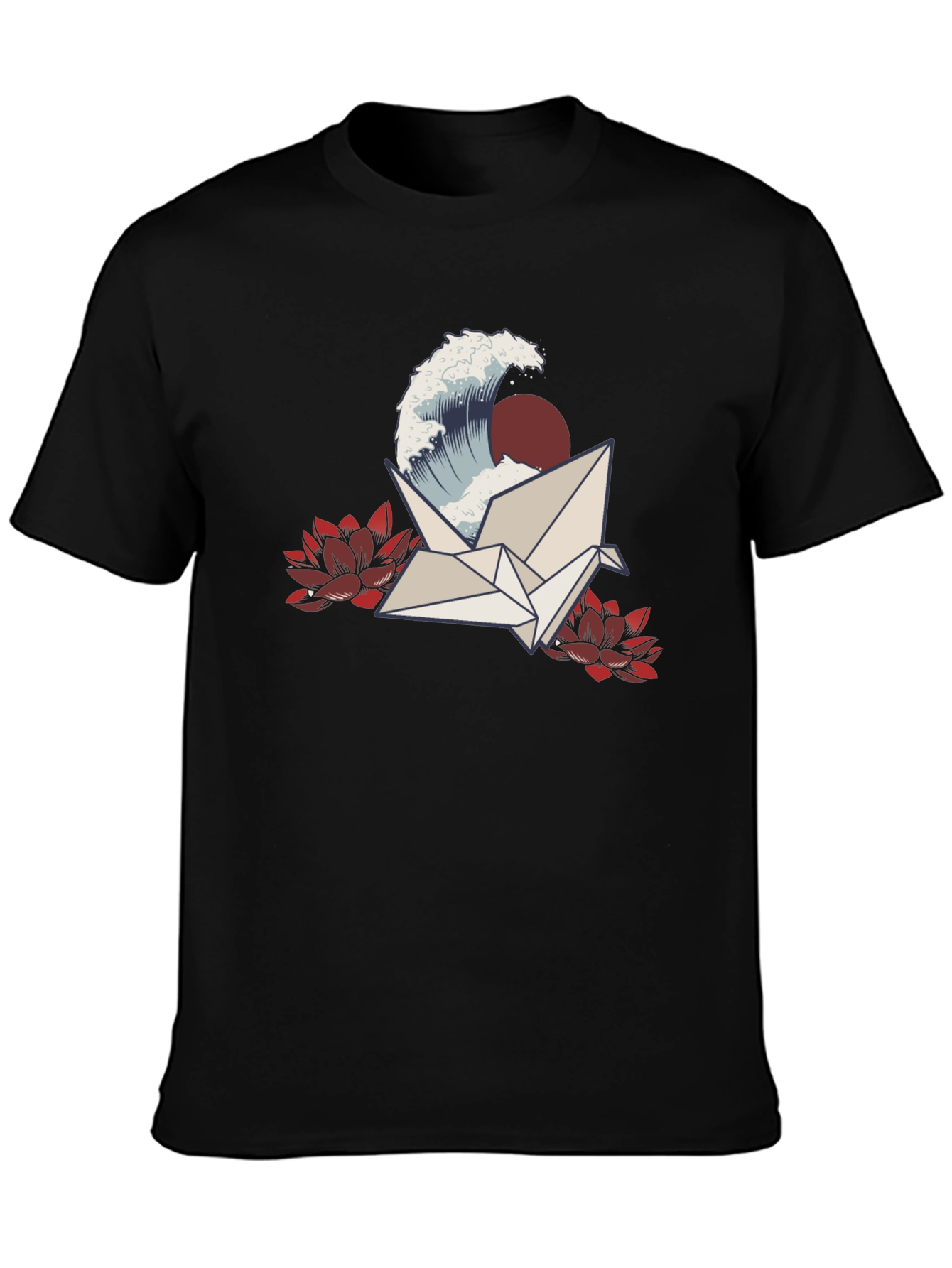 Crane Wave Graphic Tee - Black