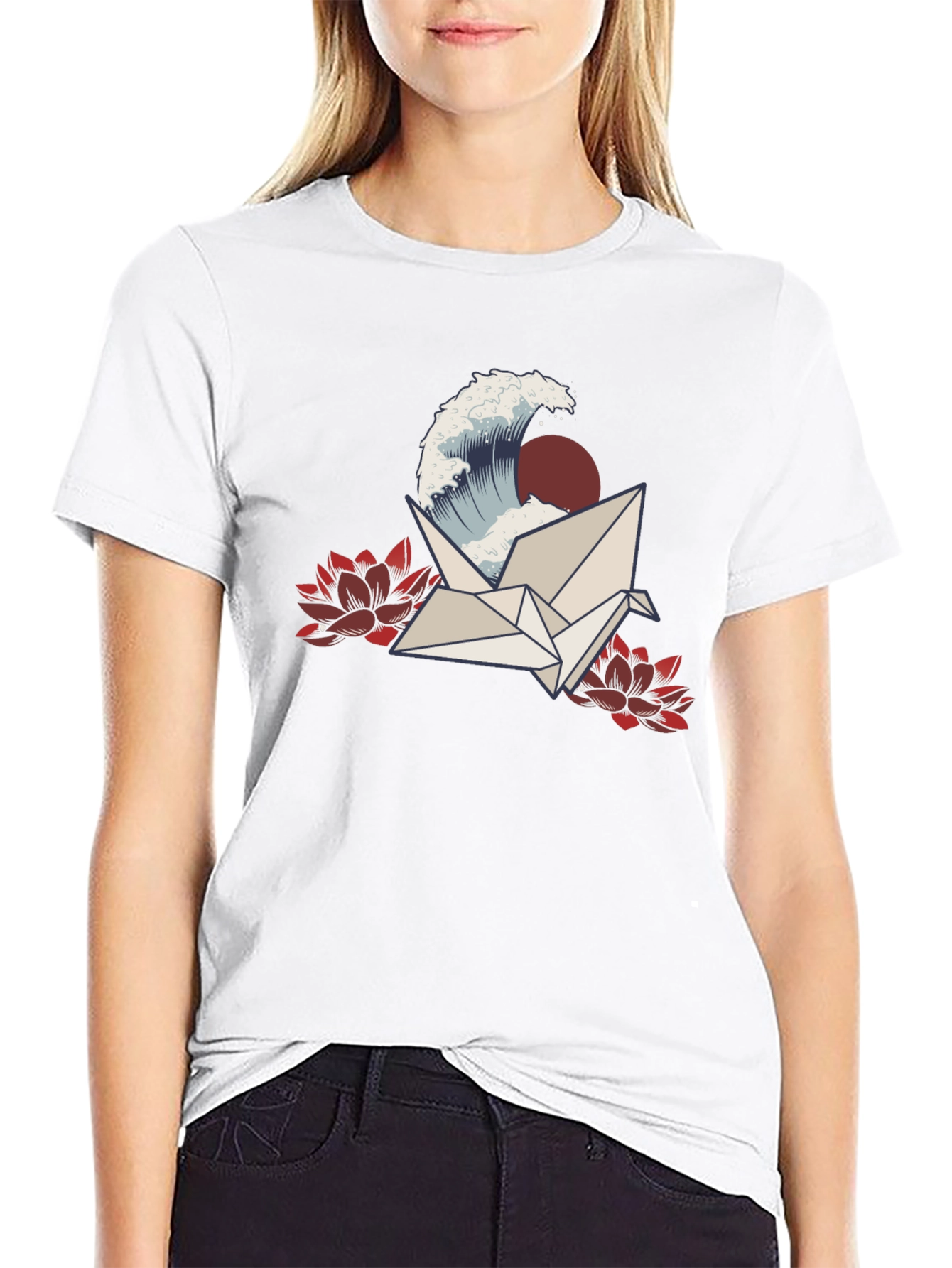 Crane Wave Graphic Tee - Black