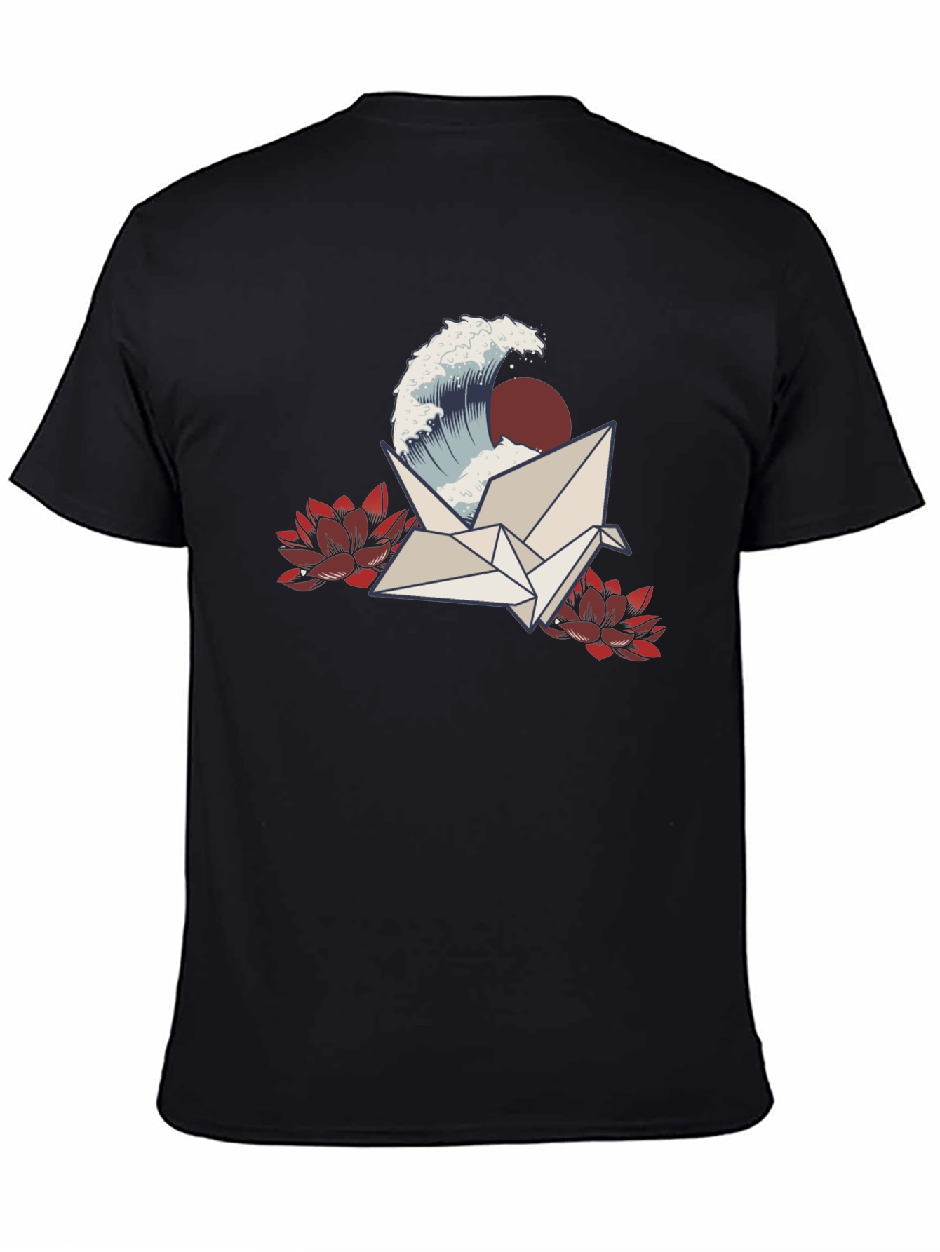 Crane Wave Graphic Tee - Black