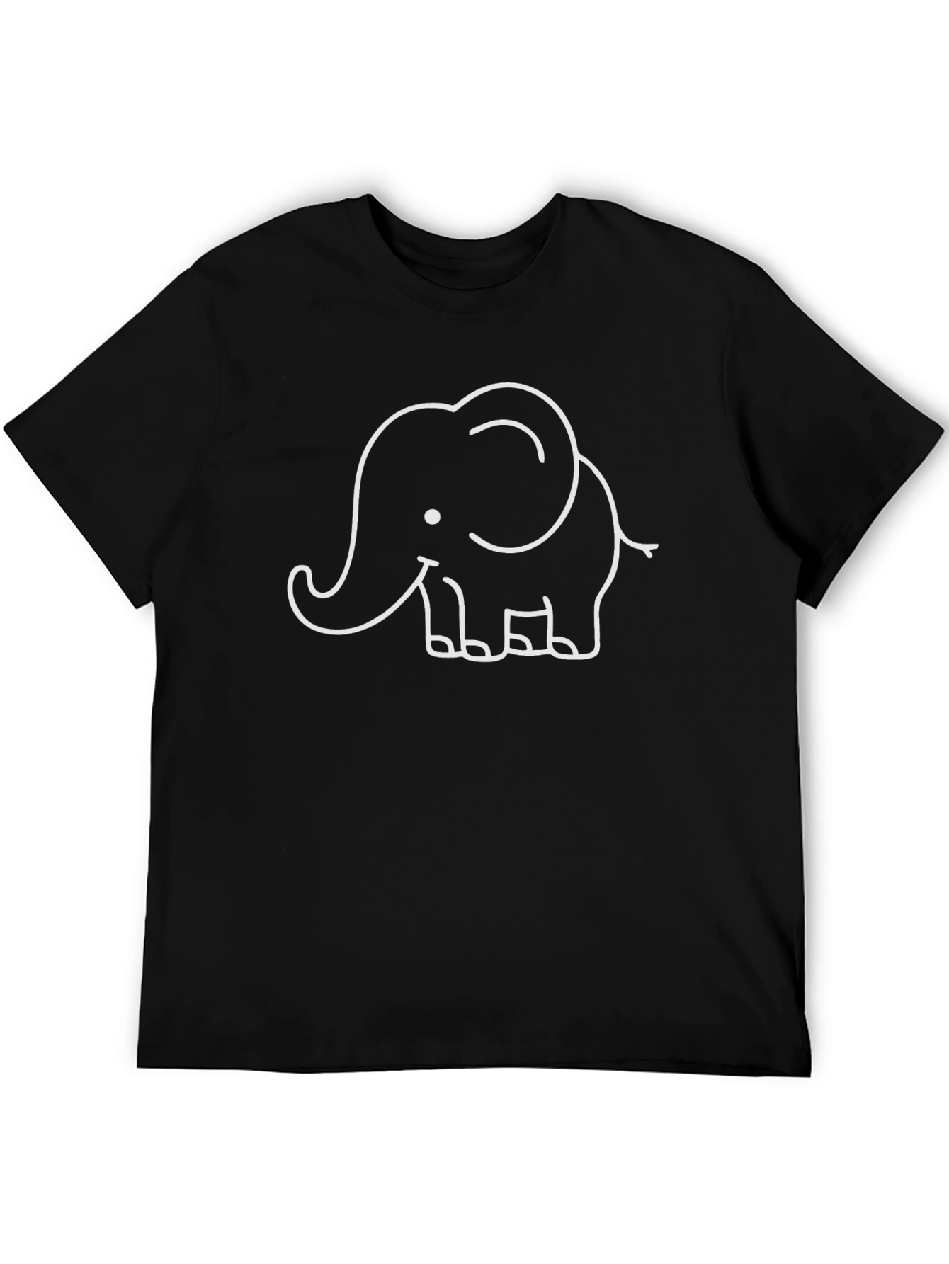 Cute Elephant Graphic T-Shirt - Black Cotton Tee