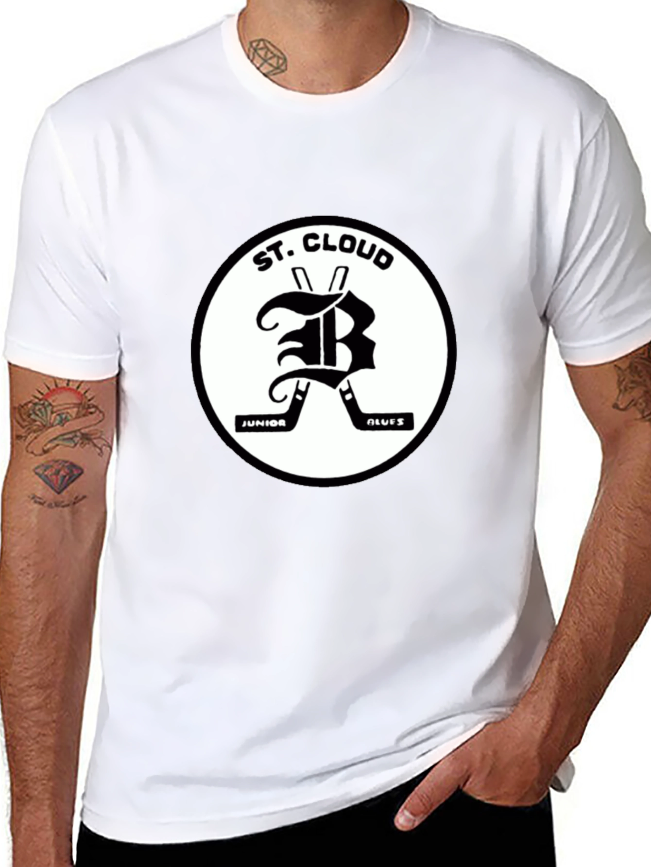 St. Cloud Junior Blues Black T-Shirt