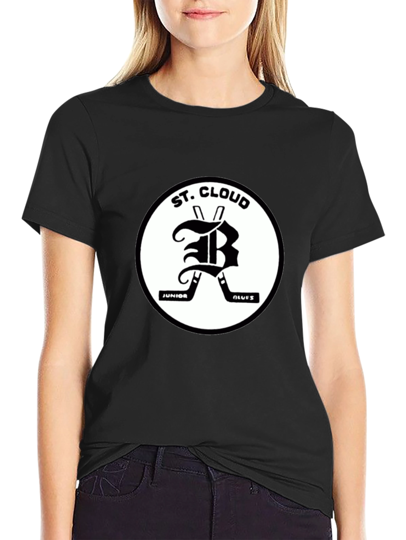 St. Cloud Junior Blues Black T-Shirt