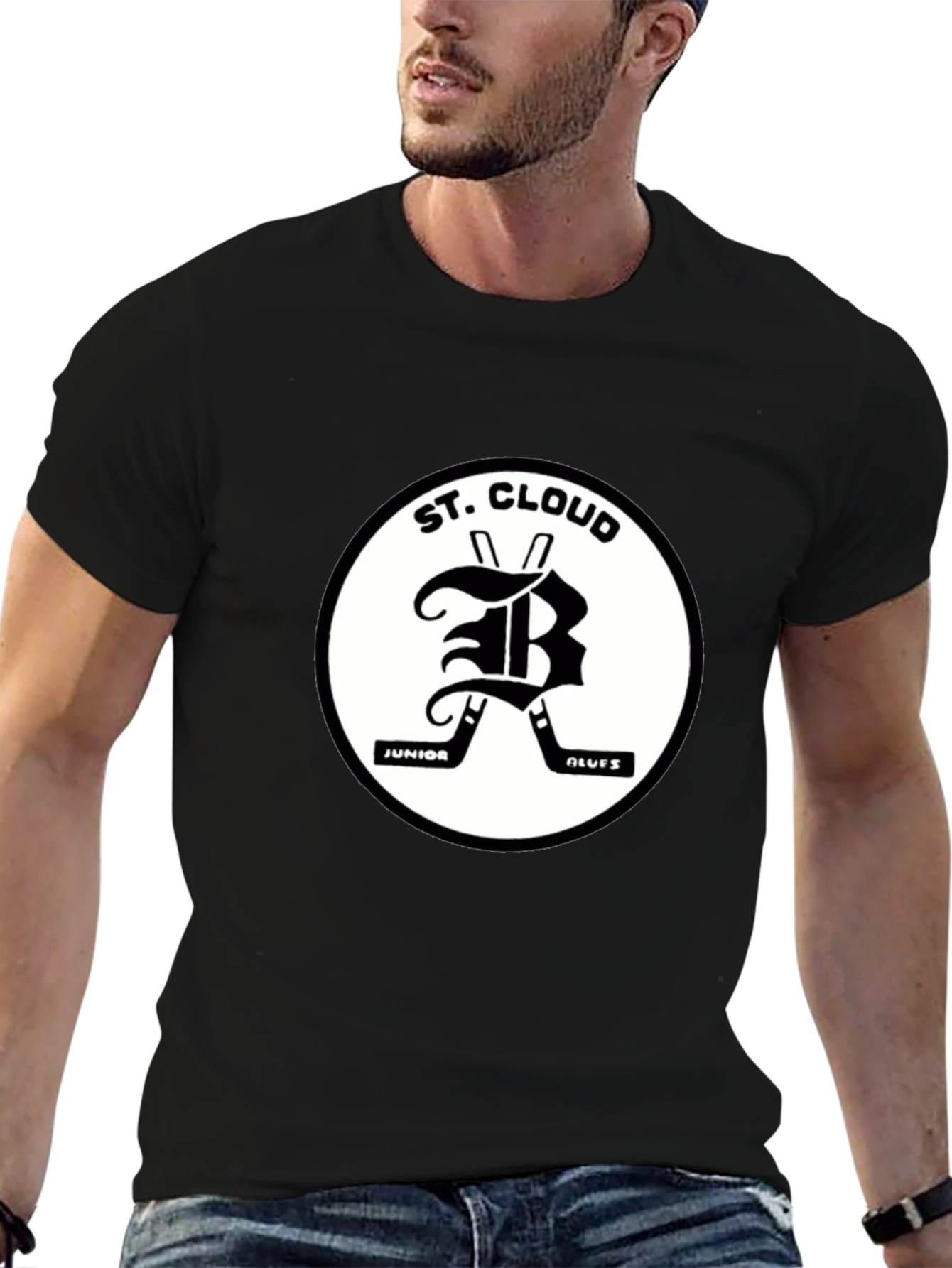 St. Cloud Junior Blues Black T-Shirt