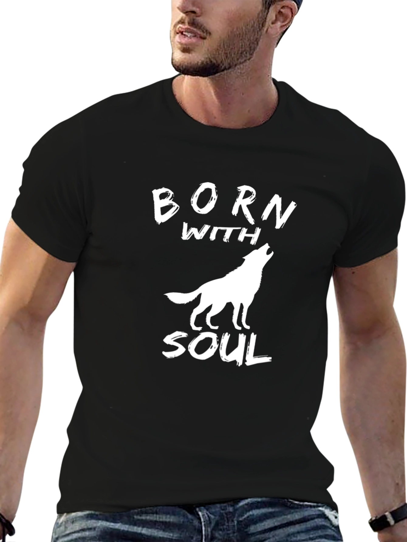 Born With Soul Wolf Graphic Tee