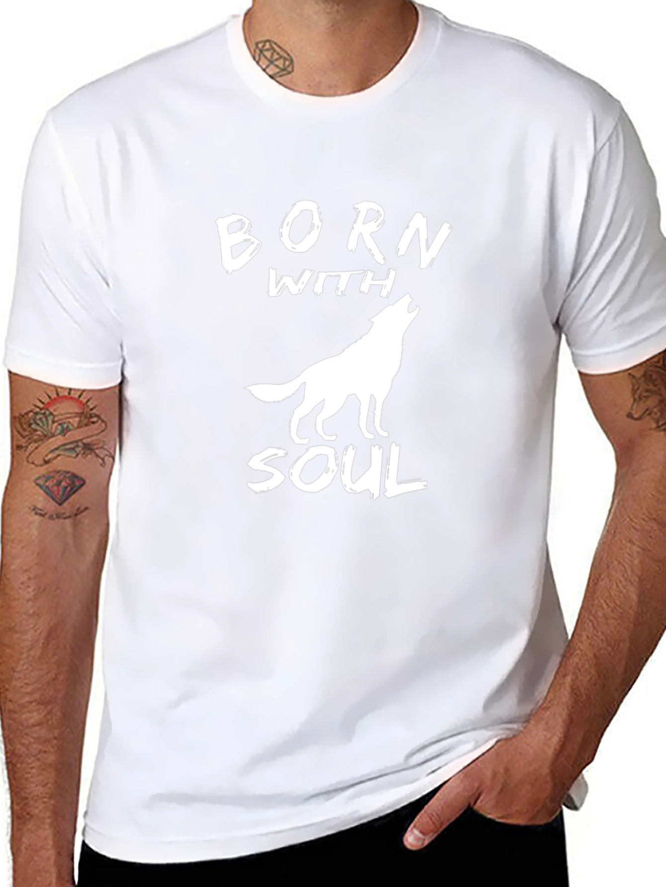 Born With Soul Wolf Graphic Tee