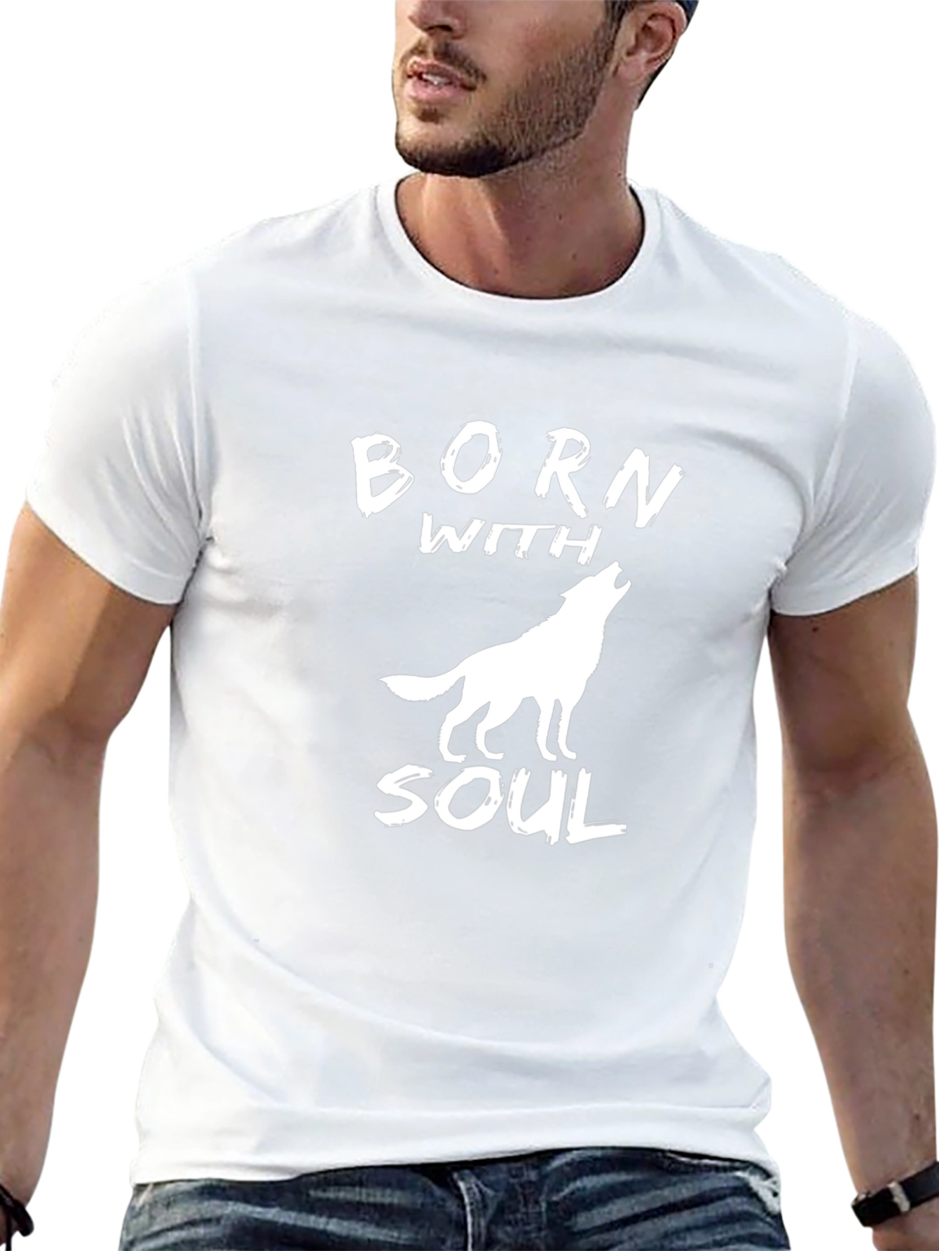 Born With Soul Wolf Graphic Tee