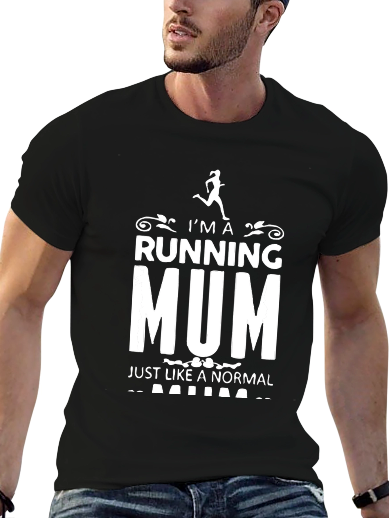 Running Mum T-Shirt - Black Graphic Tee