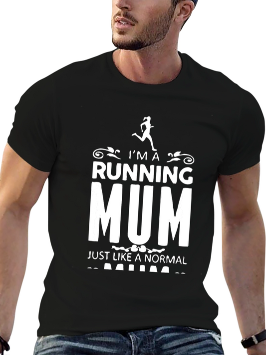 Running Mum T-Shirt - Black Graphic Tee