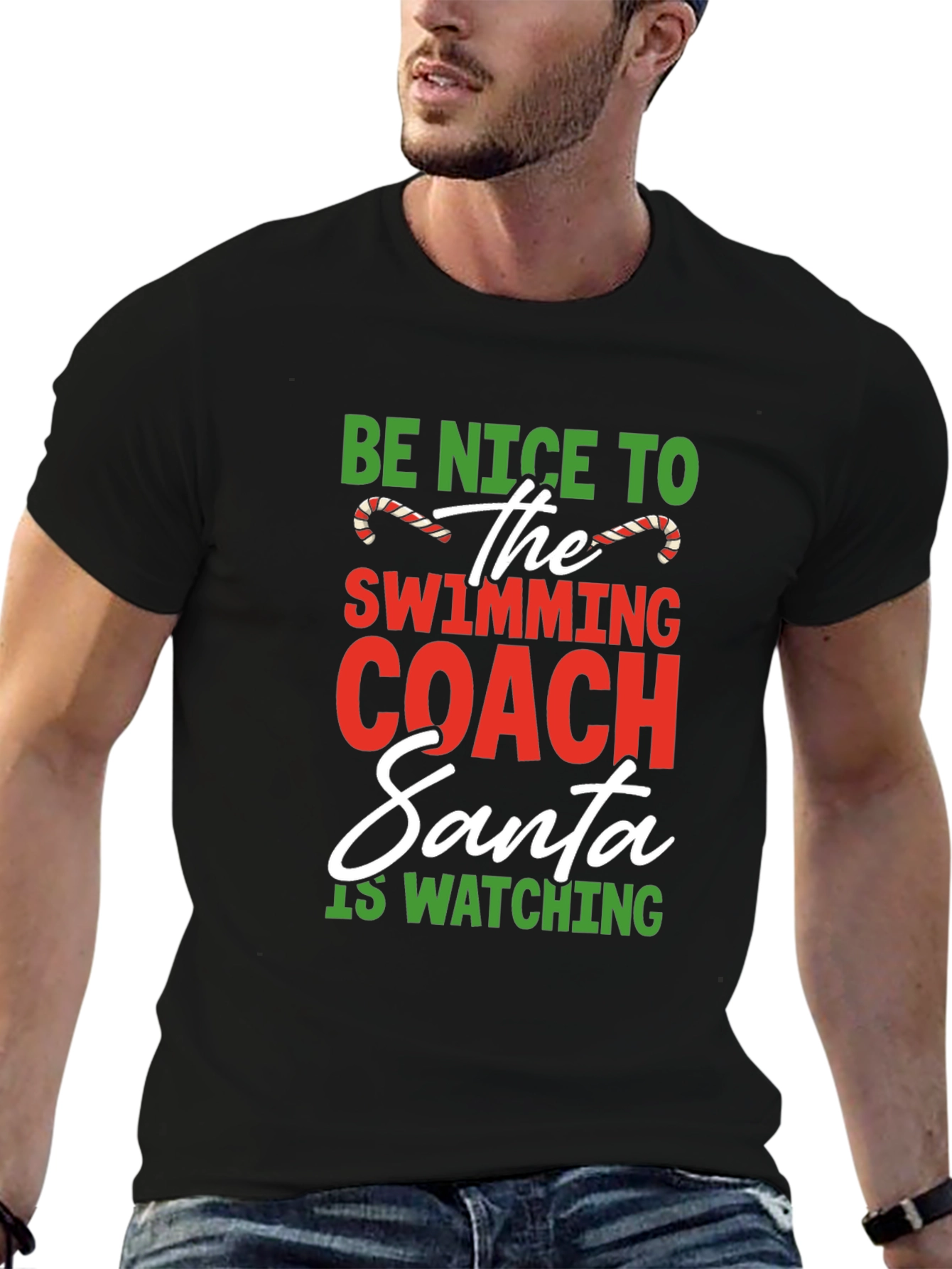 Funny Swimming Coach Christmas T-Shirt