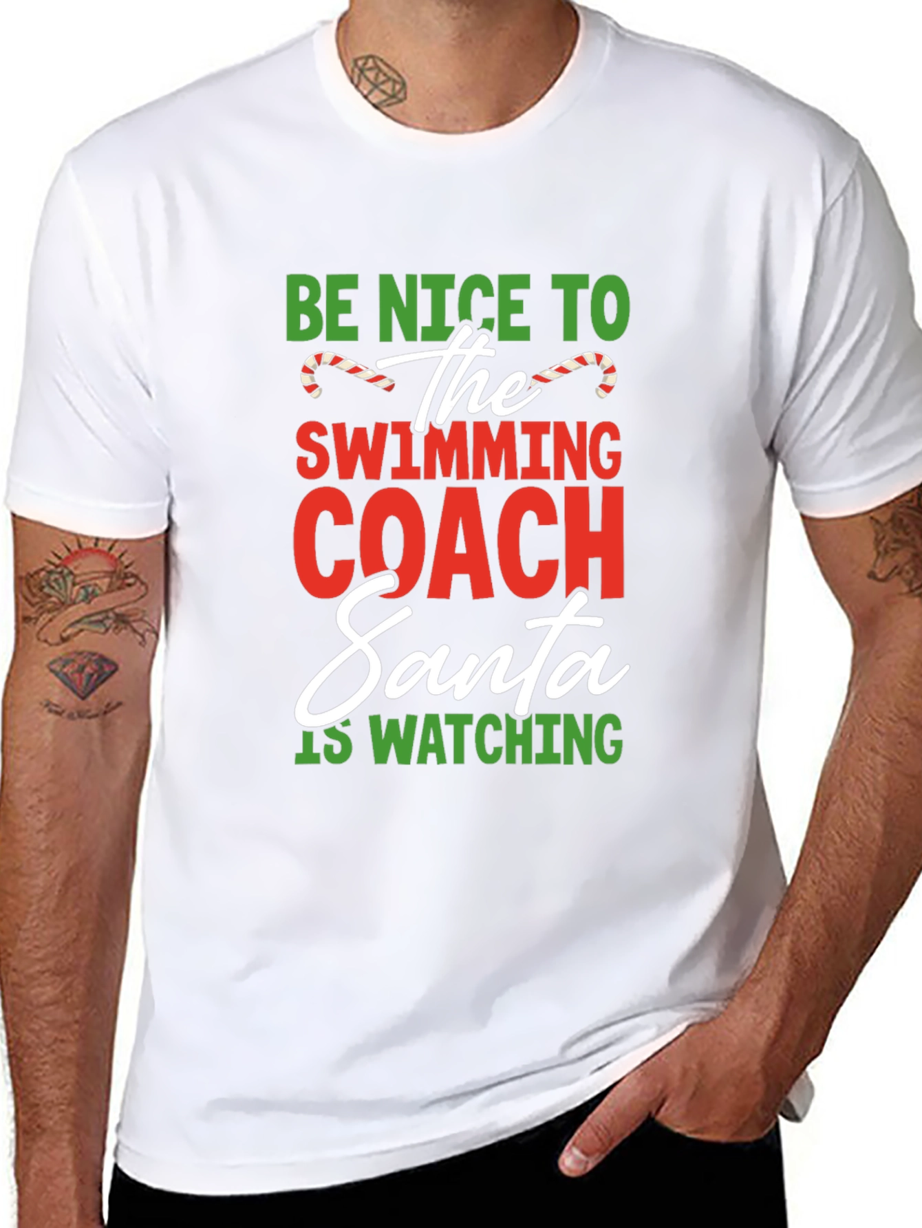 Funny Swimming Coach Christmas T-Shirt
