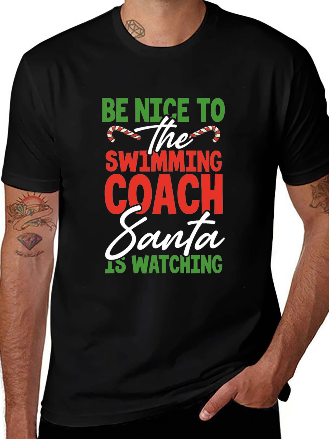 Funny Swimming Coach Christmas T-Shirt