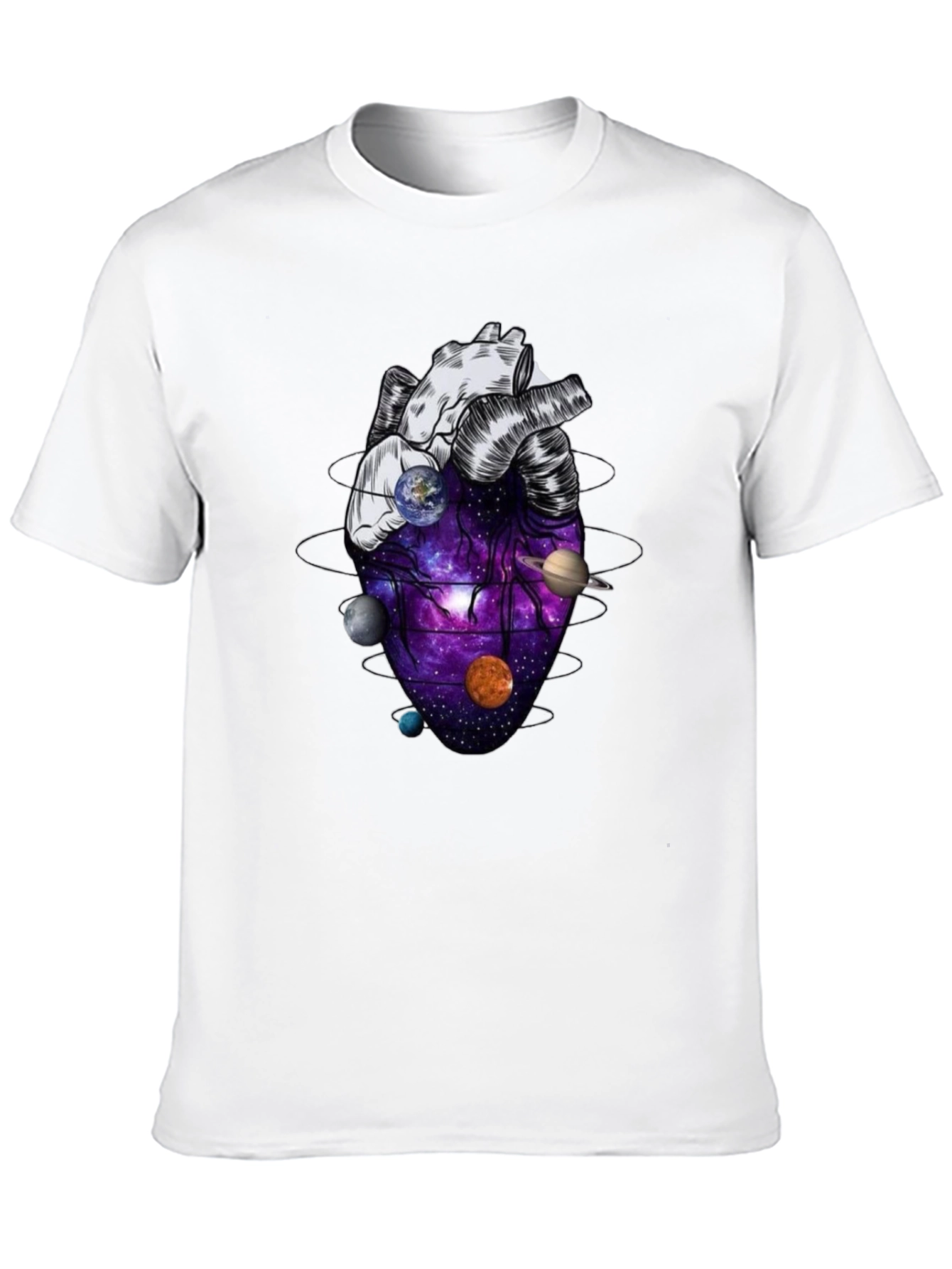 Galaxy Heart Graphic Tee - Black Unisex T-Shirt