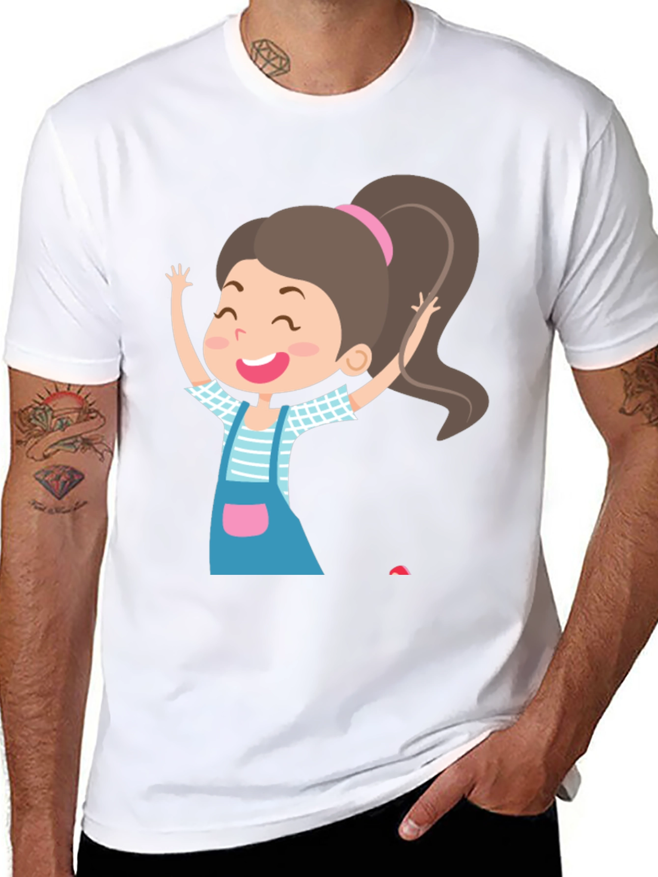 Fun Girl Graphic Black T-Shirt
