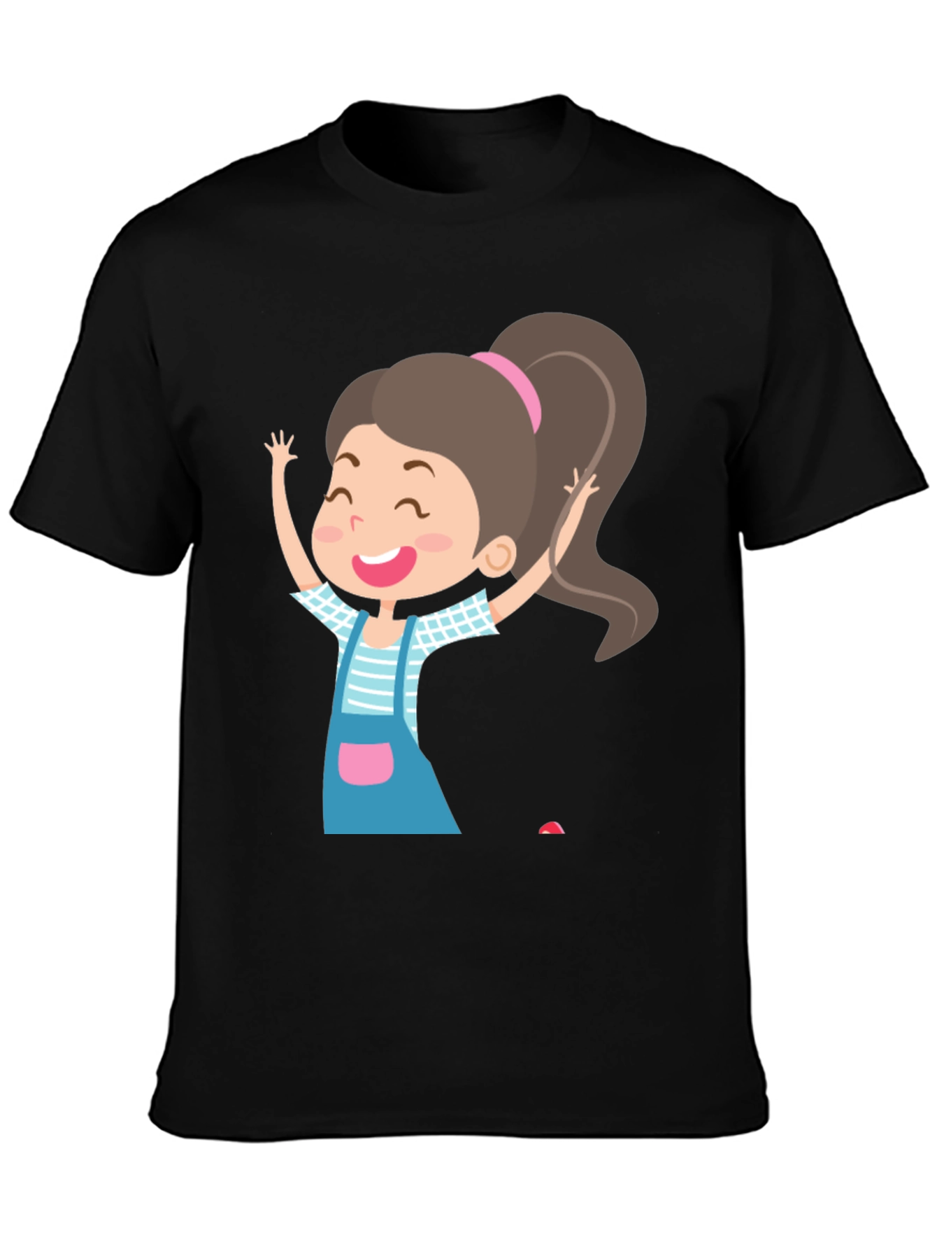 Fun Girl Graphic Black T-Shirt