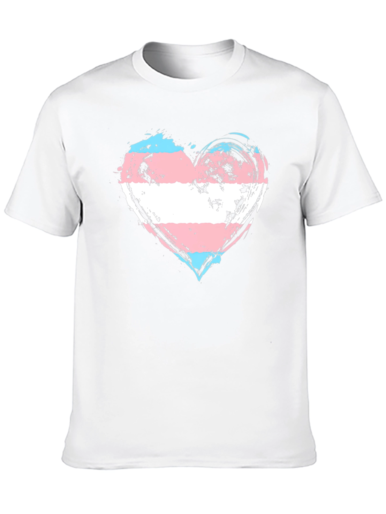 Transgender Pride Heart T-Shirt - Brushstroke LGBTQ+ Tee