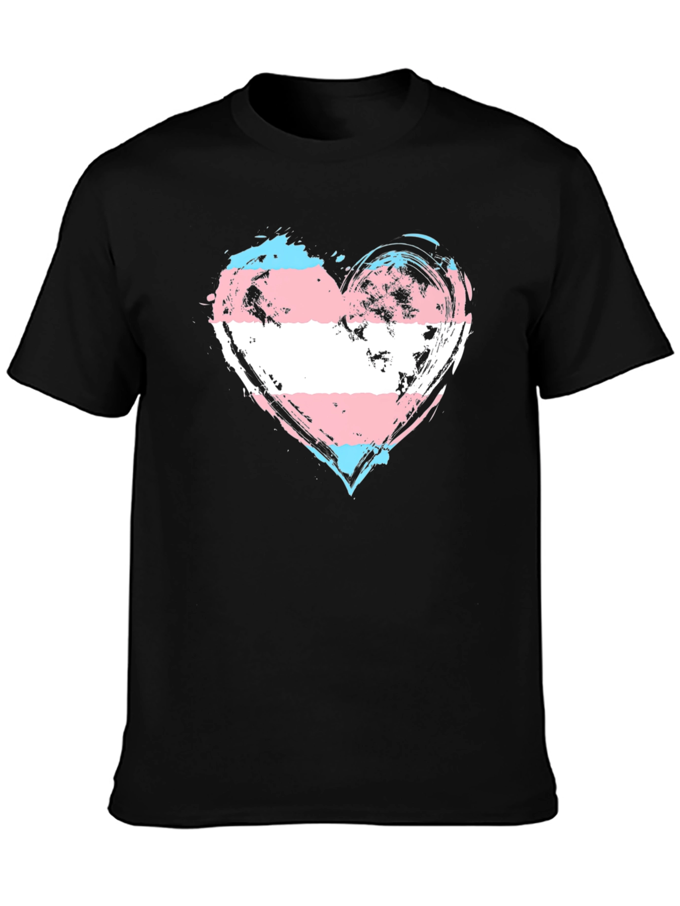 Transgender Pride Heart T-Shirt - Brushstroke LGBTQ+ Tee