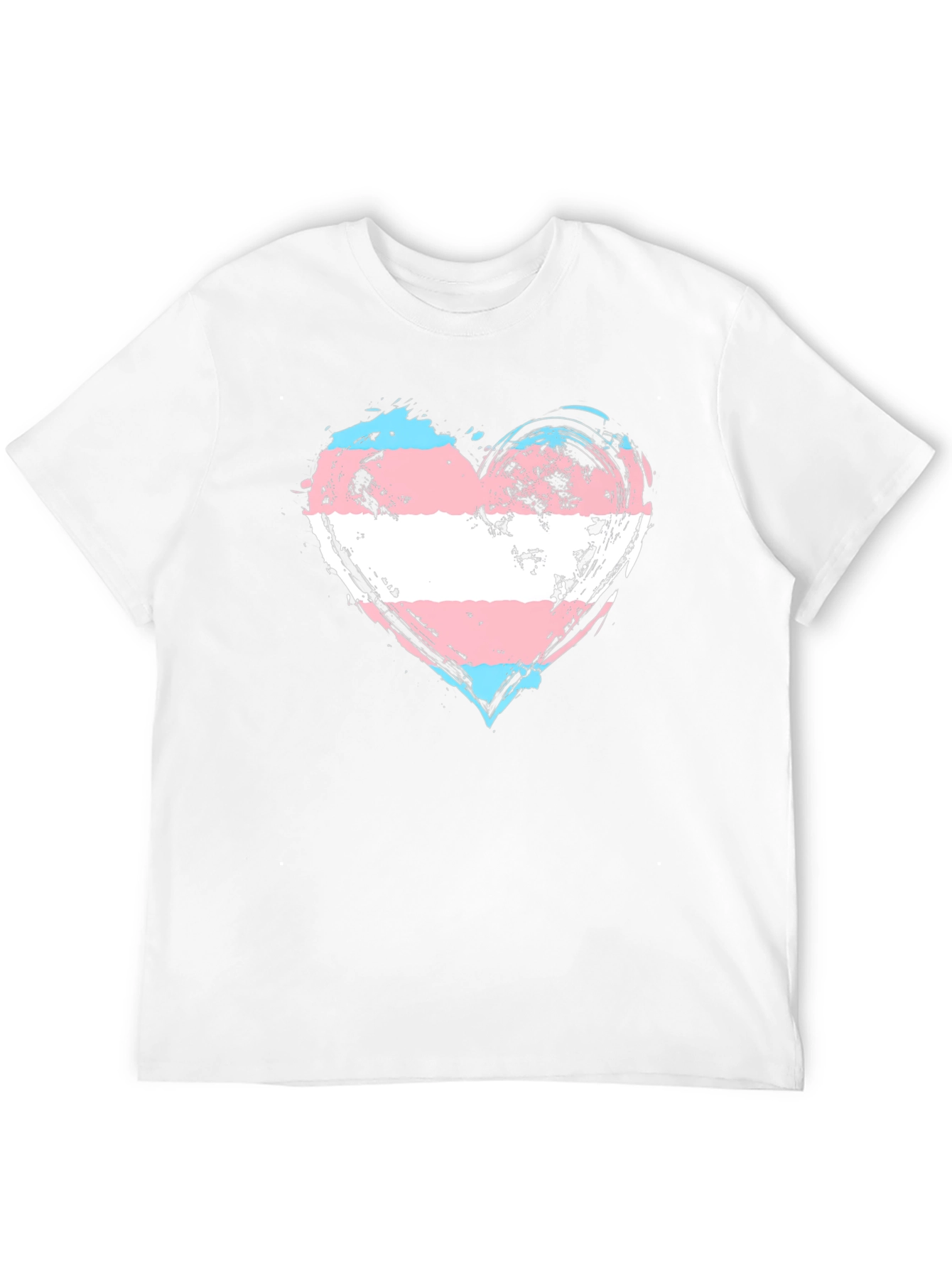 Transgender Pride Heart T-Shirt - Brushstroke LGBTQ+ Tee