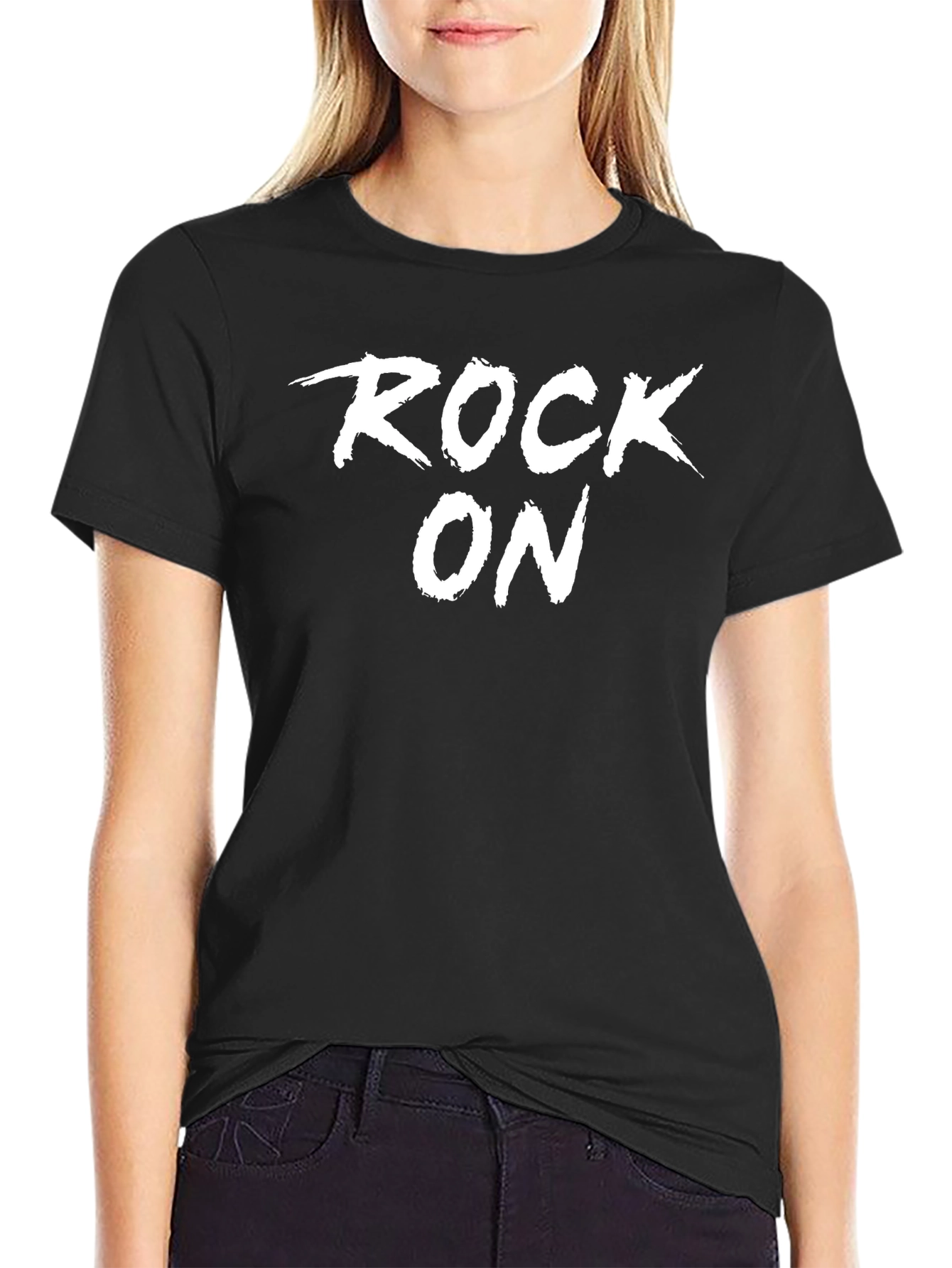 Rock On Graphic Tee - Black Casual T-Shirt