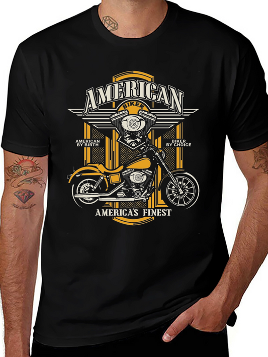 American Biker T-Shirt - Motorcycle Design
