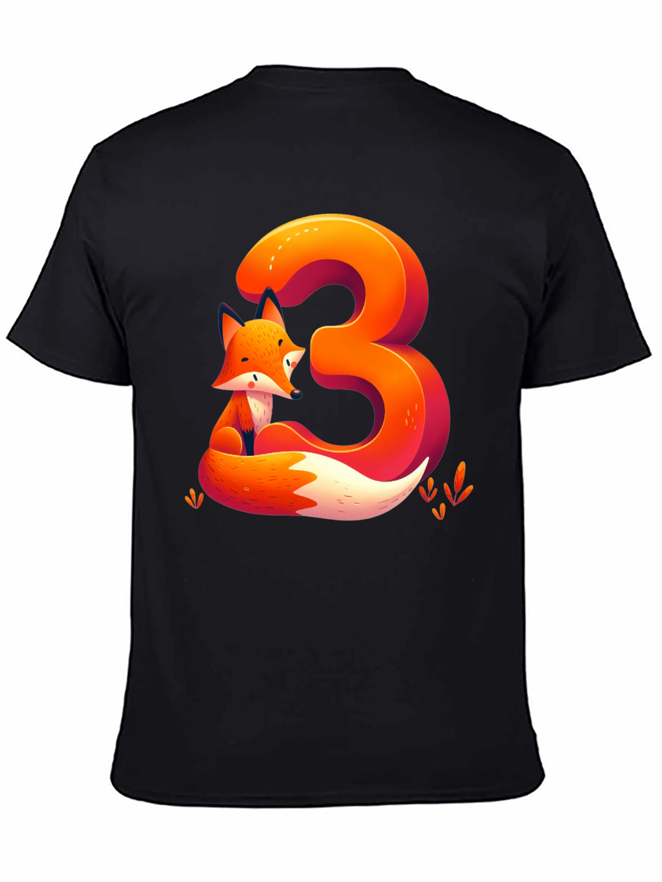 Fox Number 3 Graphic Tee - Cute Animal Shirt