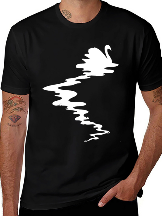 Swan Graphic Black T-Shirt