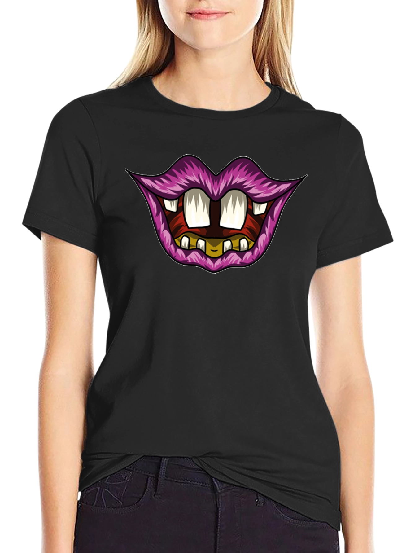 Funny Lips Graphic T-Shirt - Unique Design