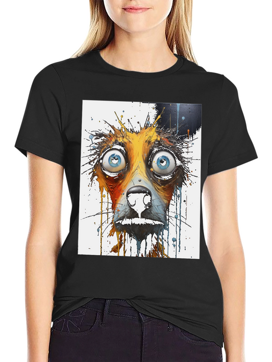 Distressed Dog Graphic Tee - Mens Black T-Shirt
