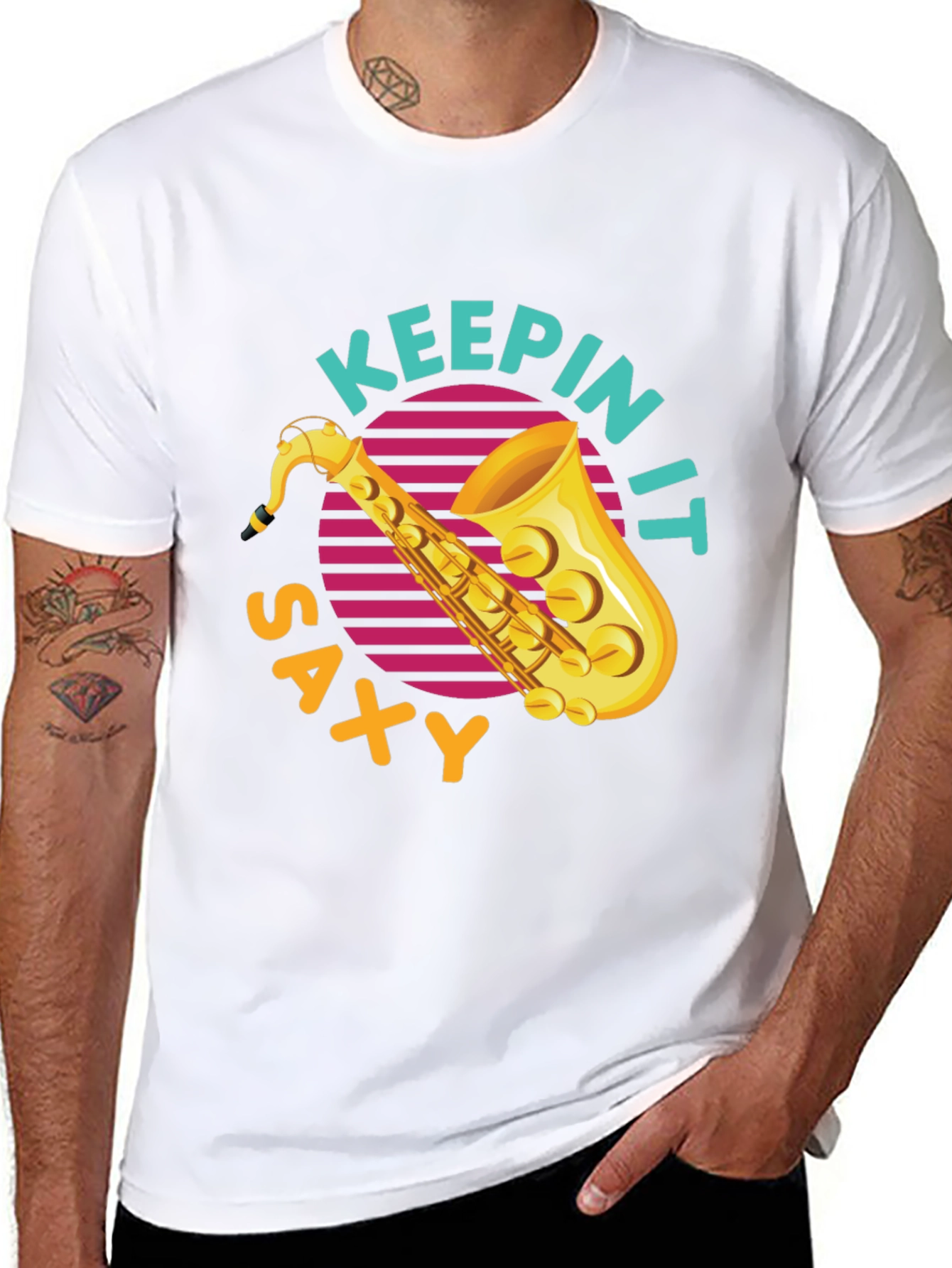Keepin It Saxy T-Shirt - Cool Saxophone Graphic Tee